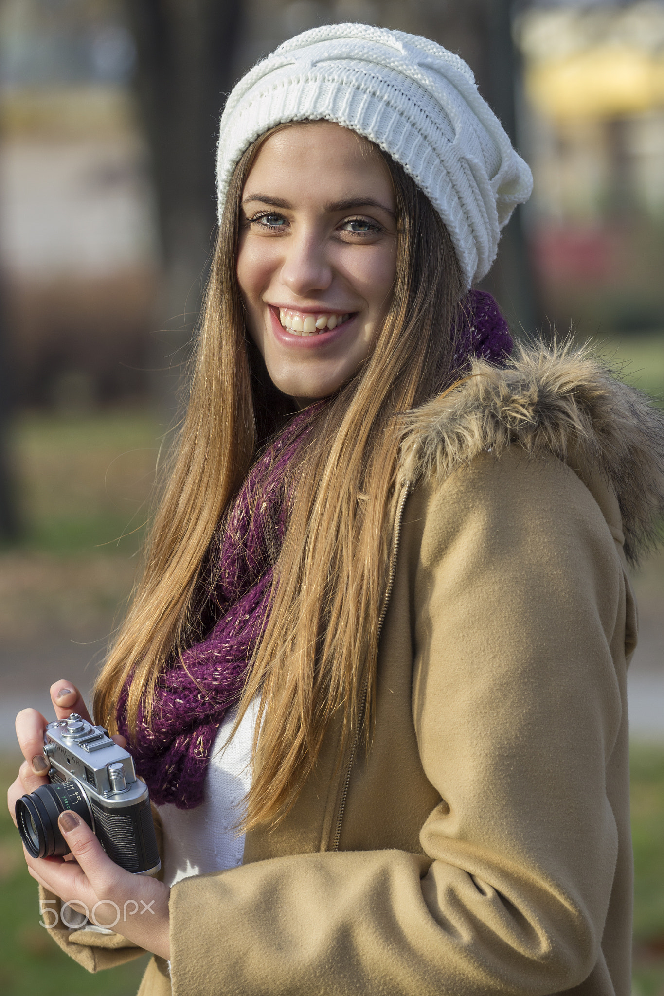 Girl with analog camera