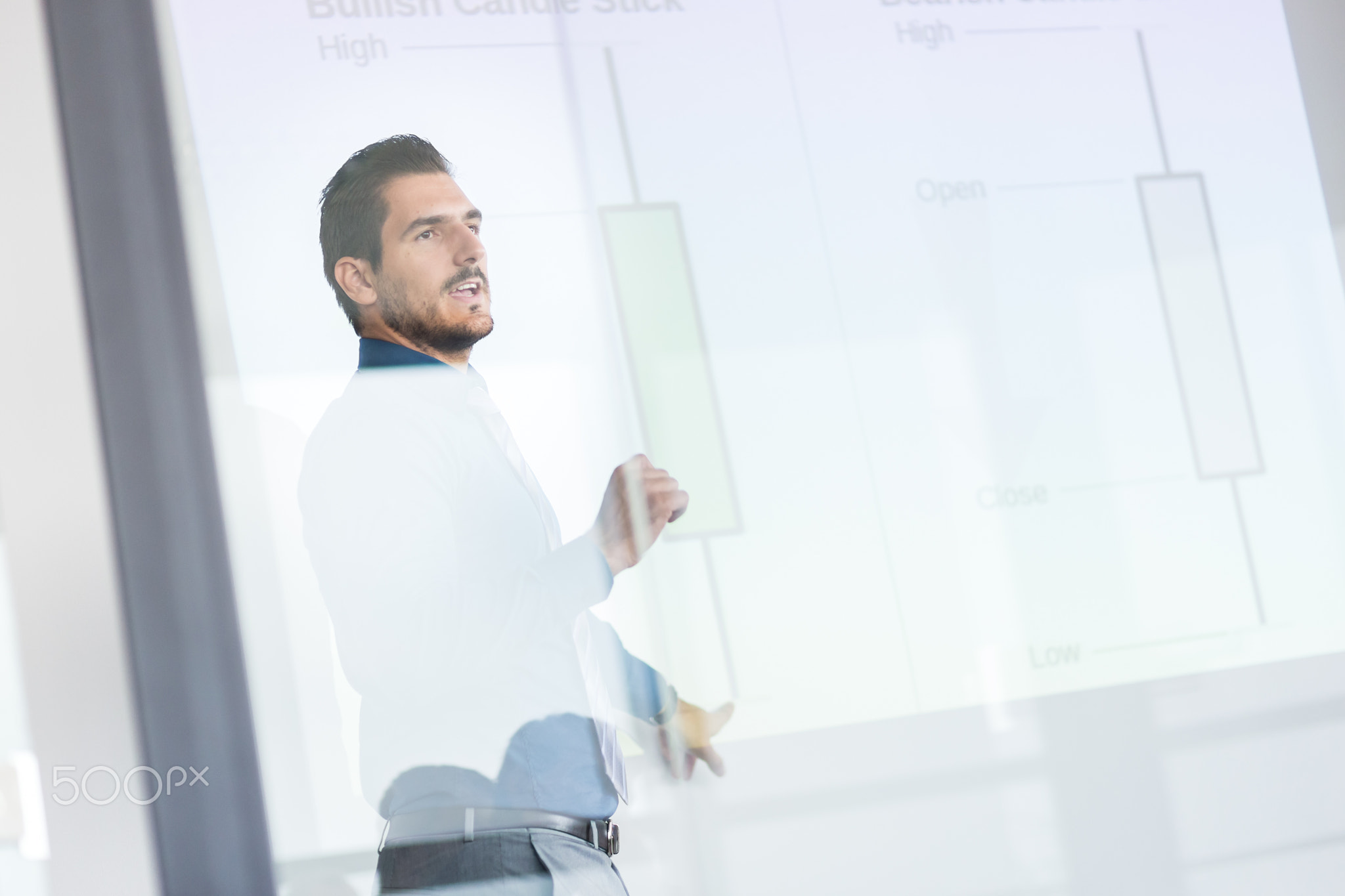 Business presentation on corporate meeting.