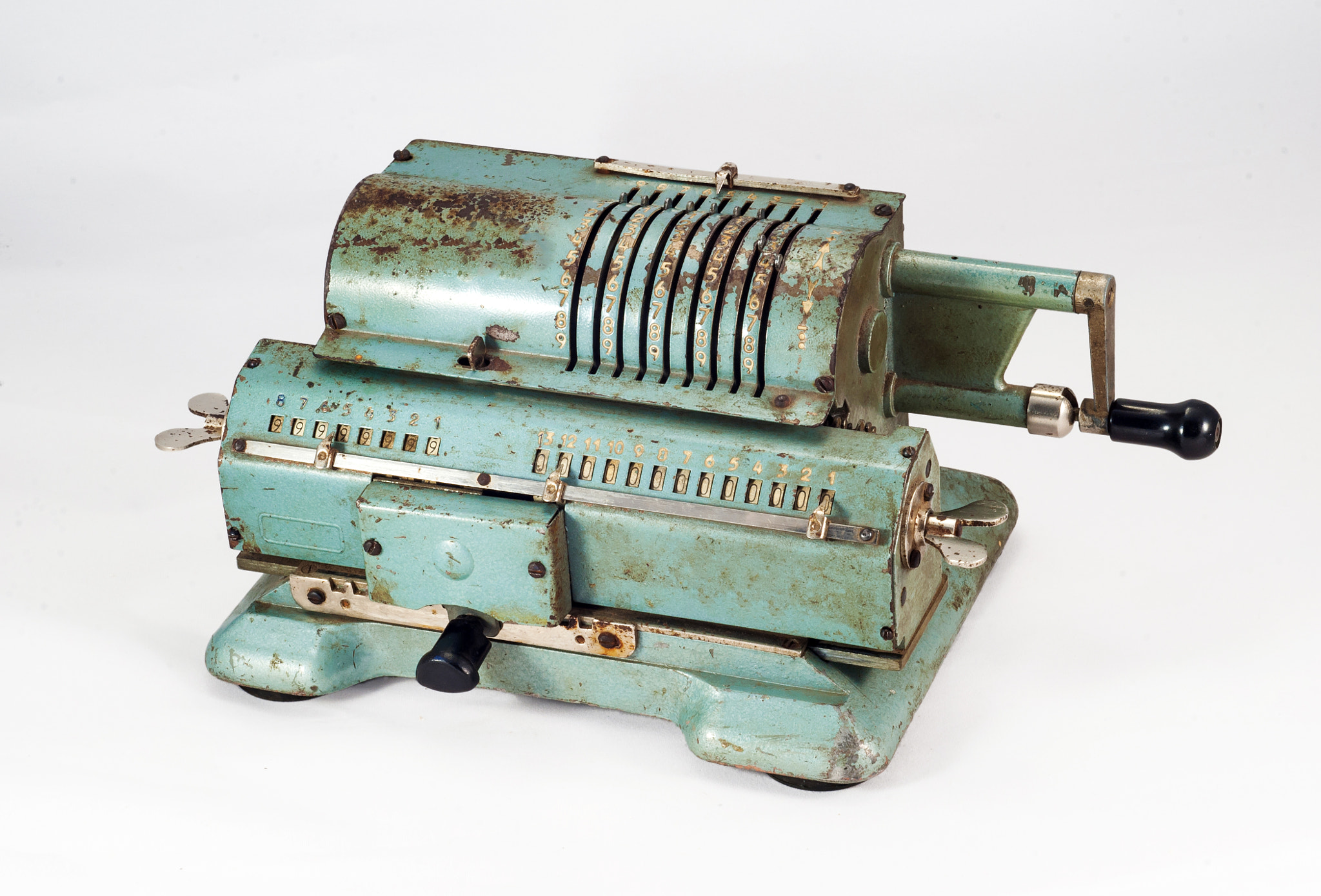 Old soviet mechanical calculator adding machine