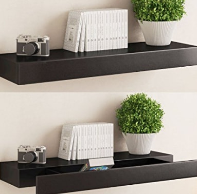 Floating shelf with drawer