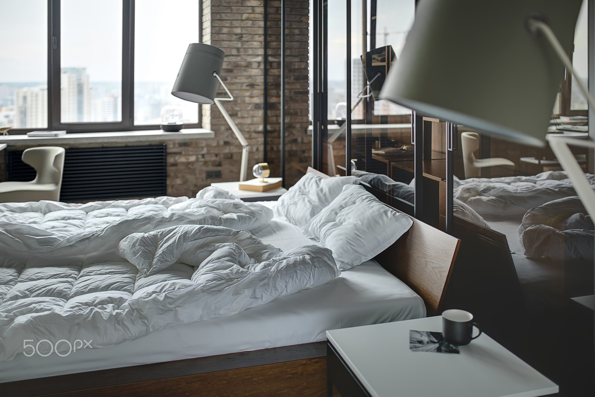 Bedroom in loft style