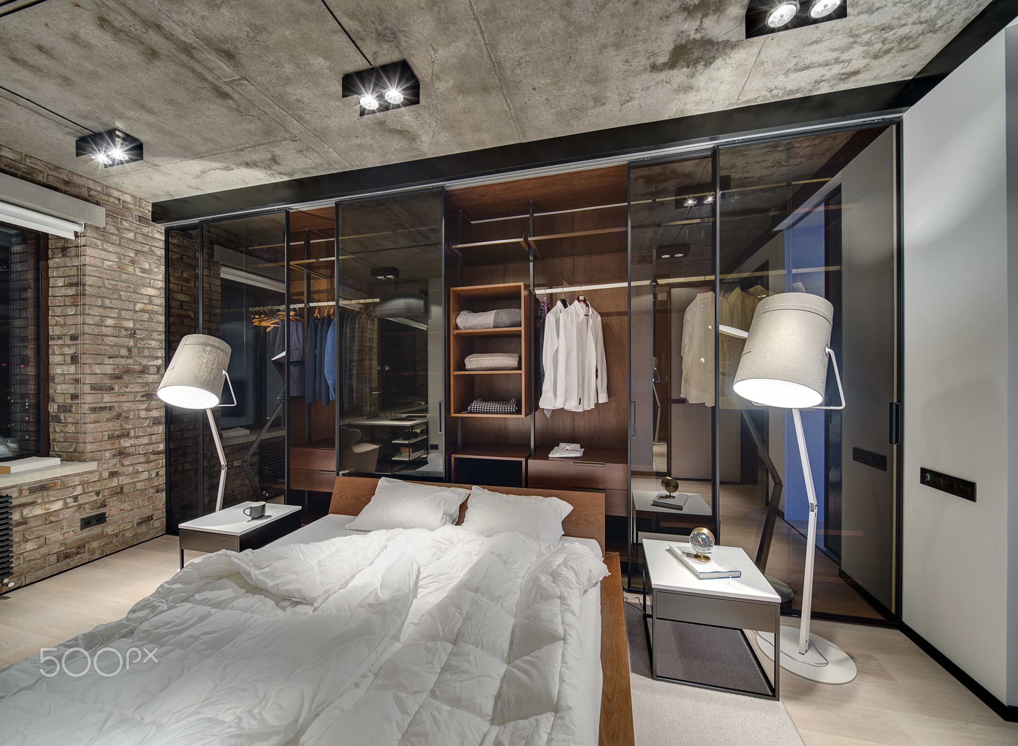 Bedroom in loft style