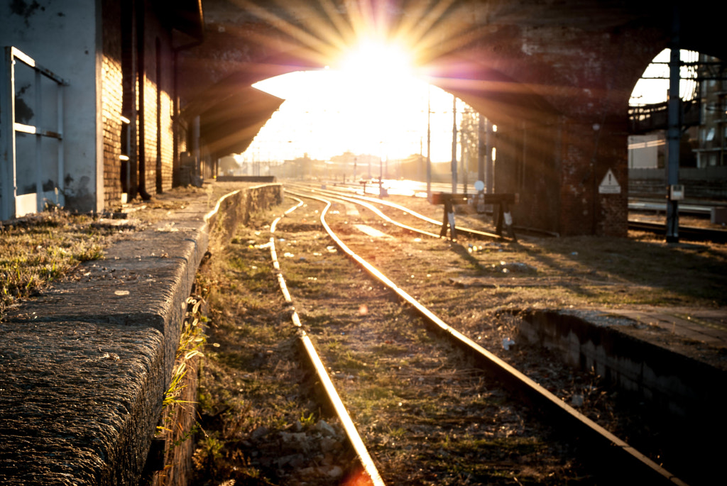 Sunrise at the train station by Marco Birello on 500px.com
