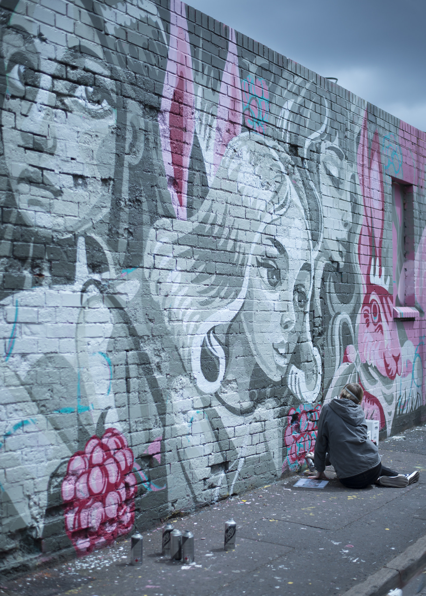 Girls in Pink and Grey