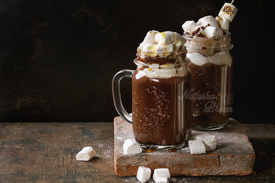 Hot chocolate with marshmallow