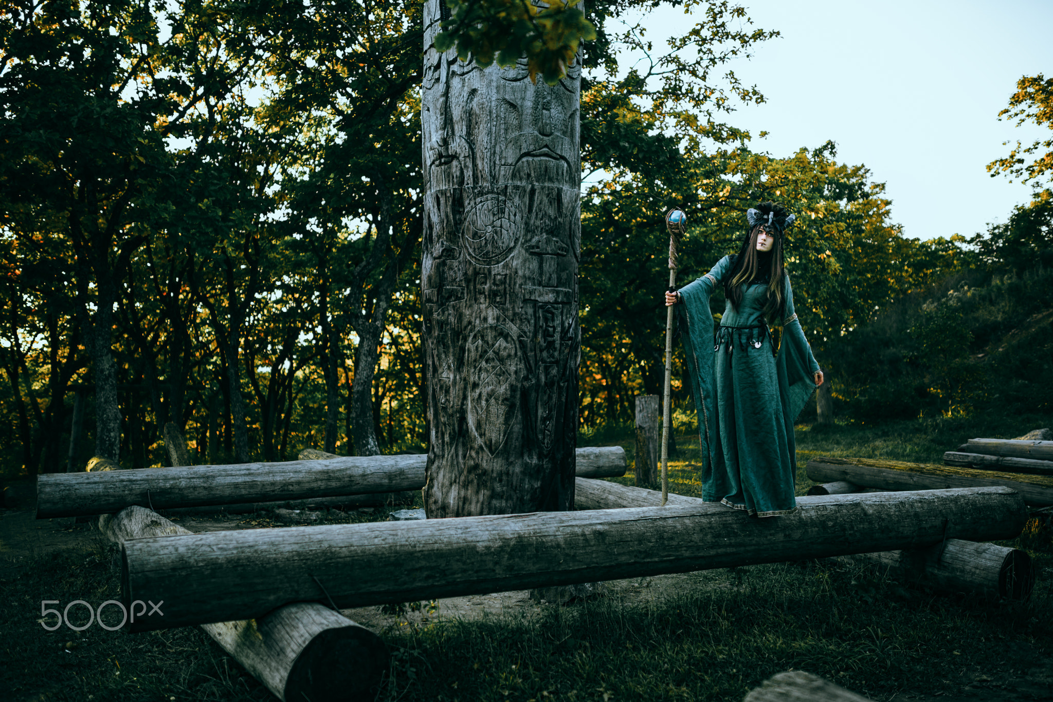 Woman-shaman with horns