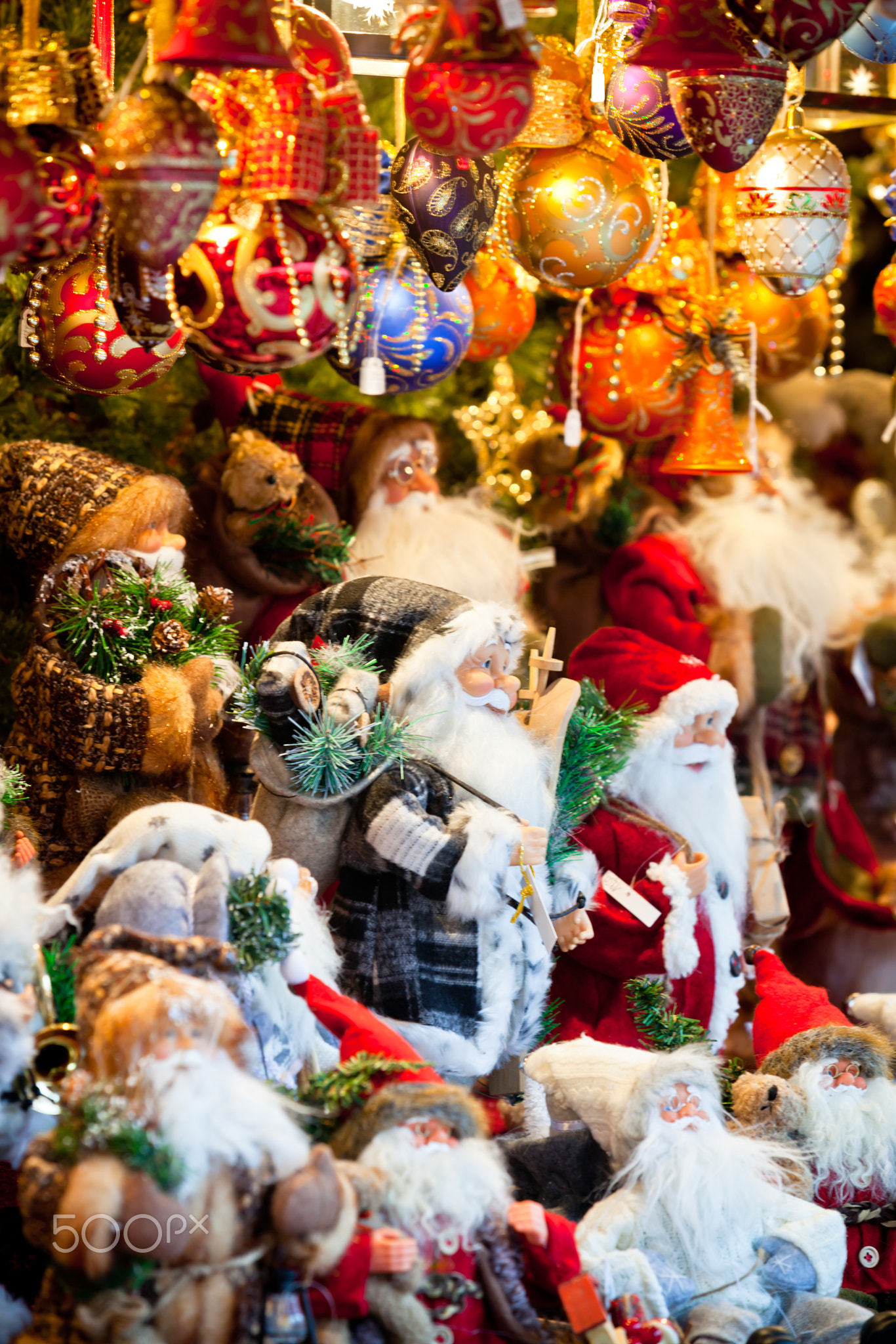Christmas decoration on a european market