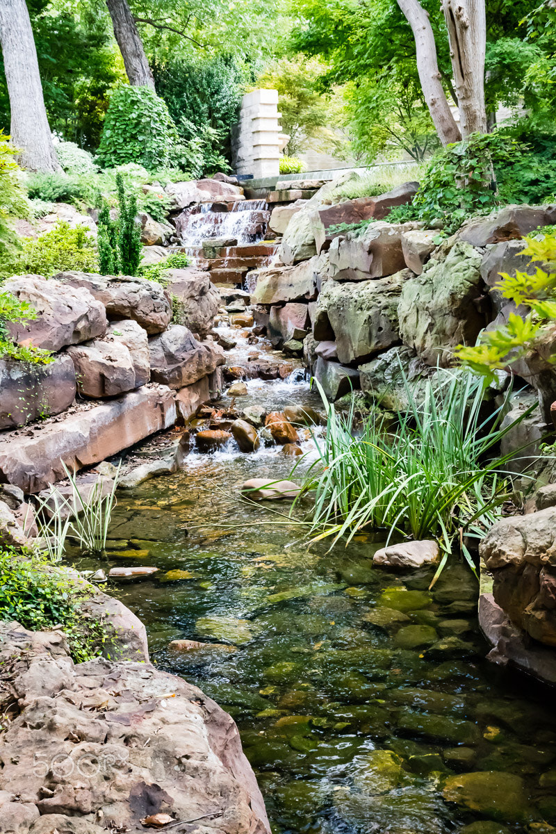 Nikon D500 sample photo. Waterfalls at dallas arboretum and botanical garden photography