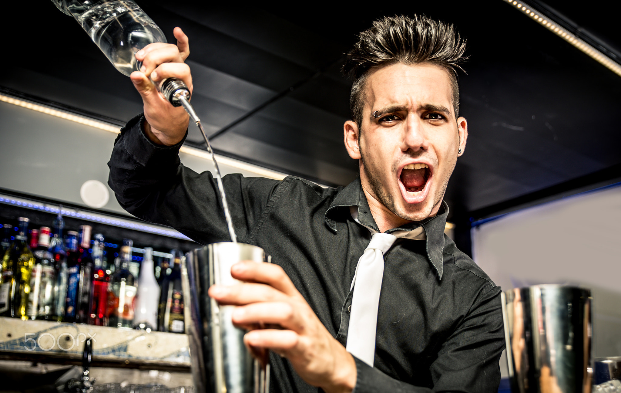 Flair bartender in action