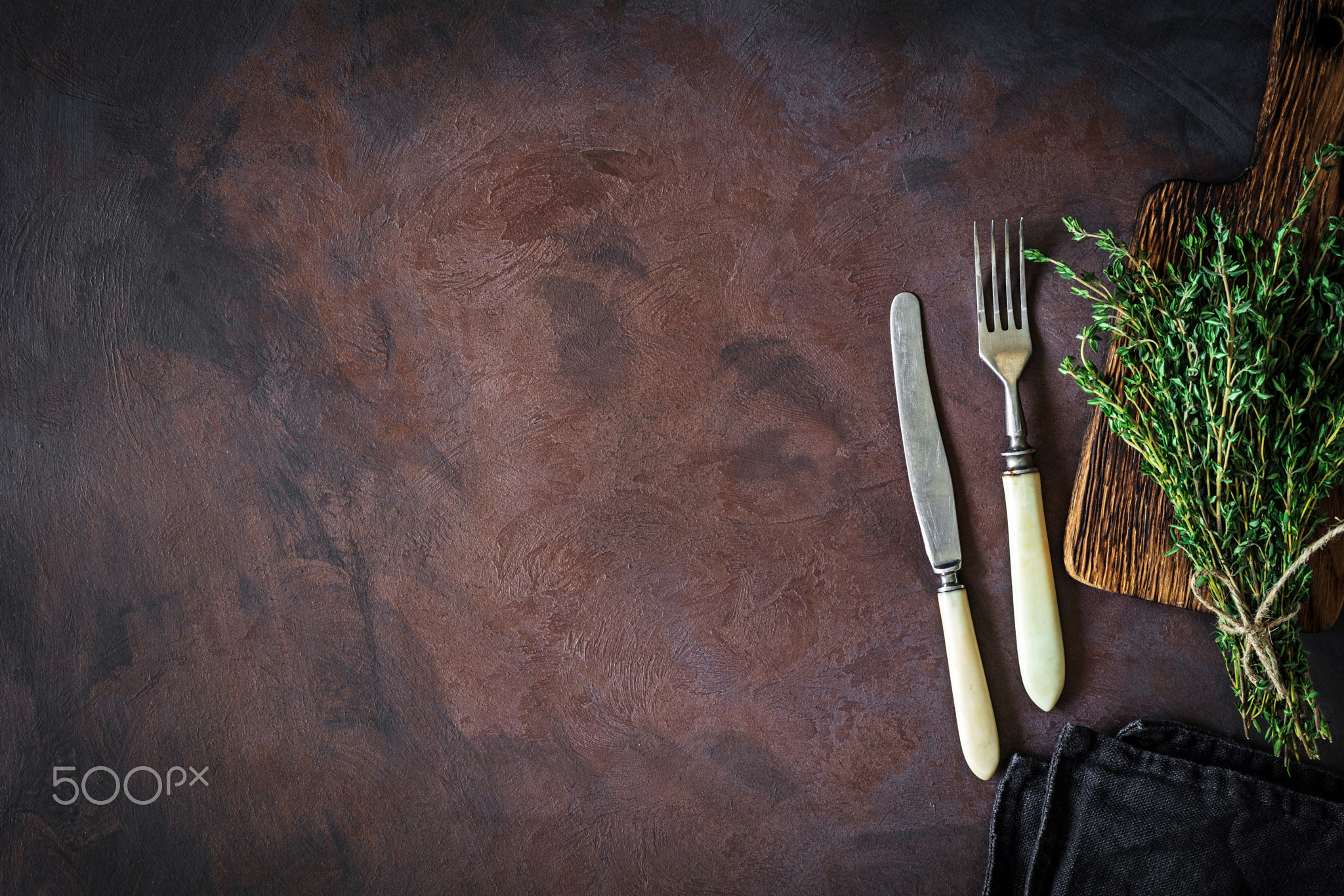 Vintage silverware table setting