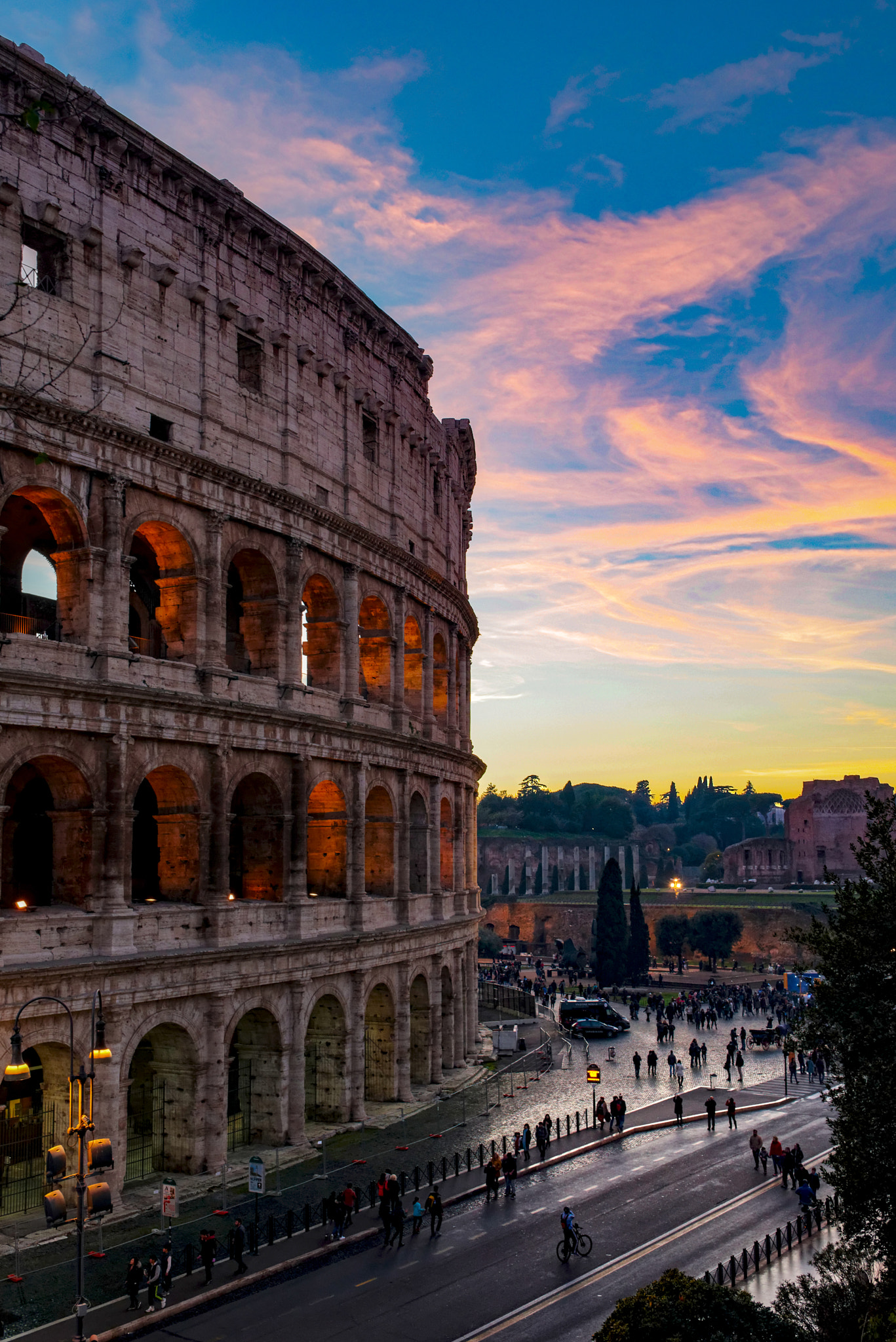 Nikon AF-S Nikkor 35mm F1.8G ED sample photo. Colosseum at sunset photography