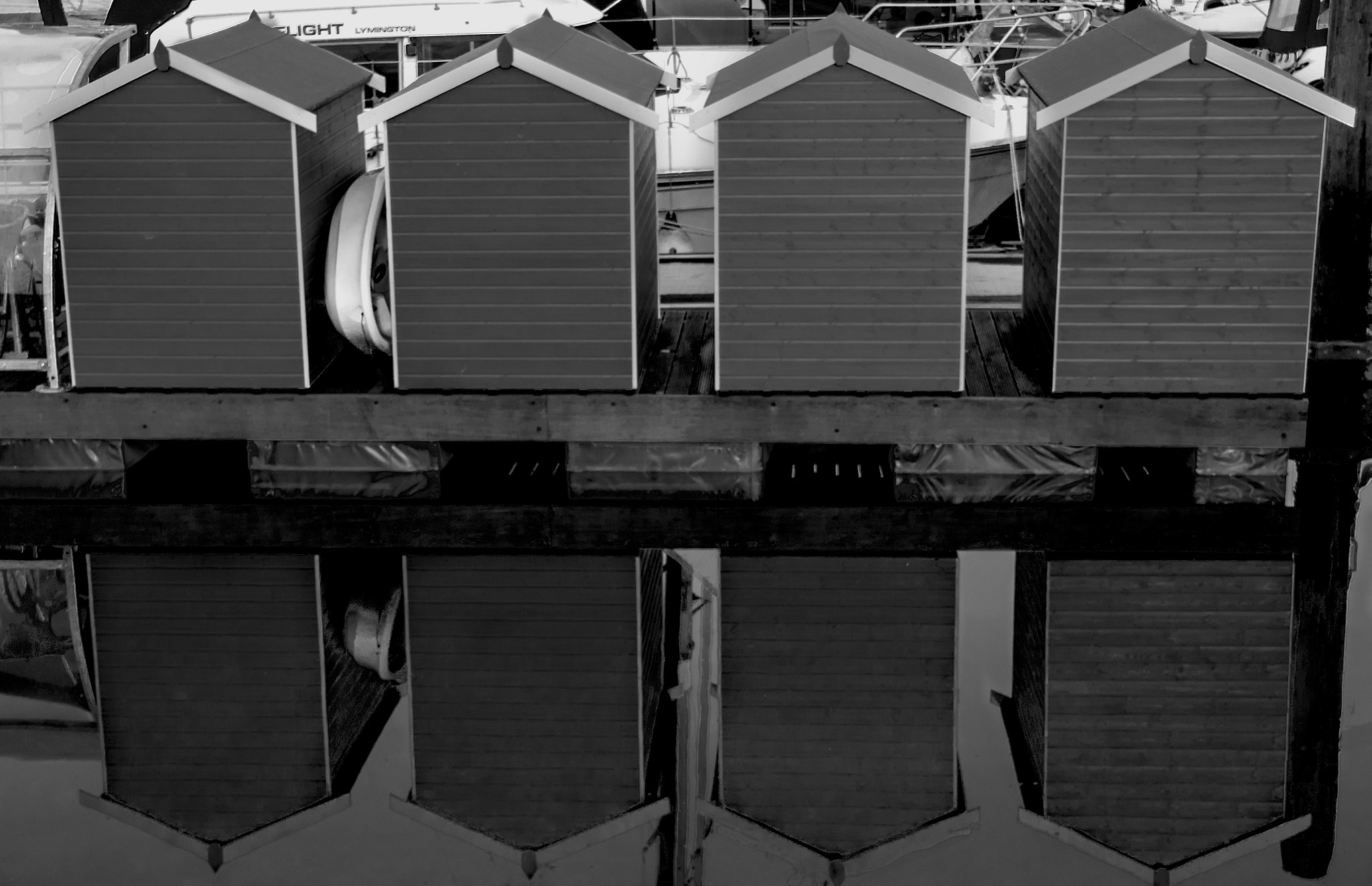 Canon EOS 750D (EOS Rebel T6i / EOS Kiss X8i) sample photo. Sheds in the water photography
