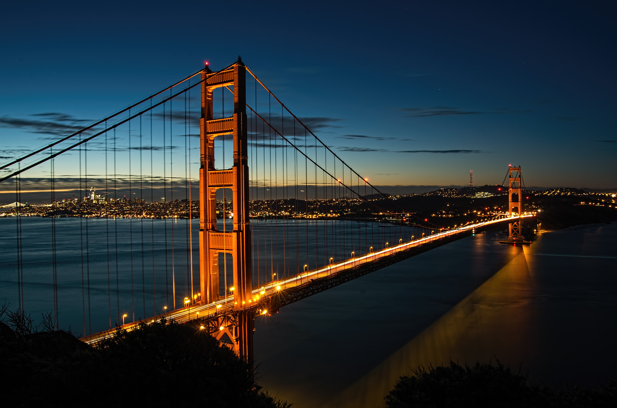 Pentax K-50 sample photo. Golden gate sunrise photography