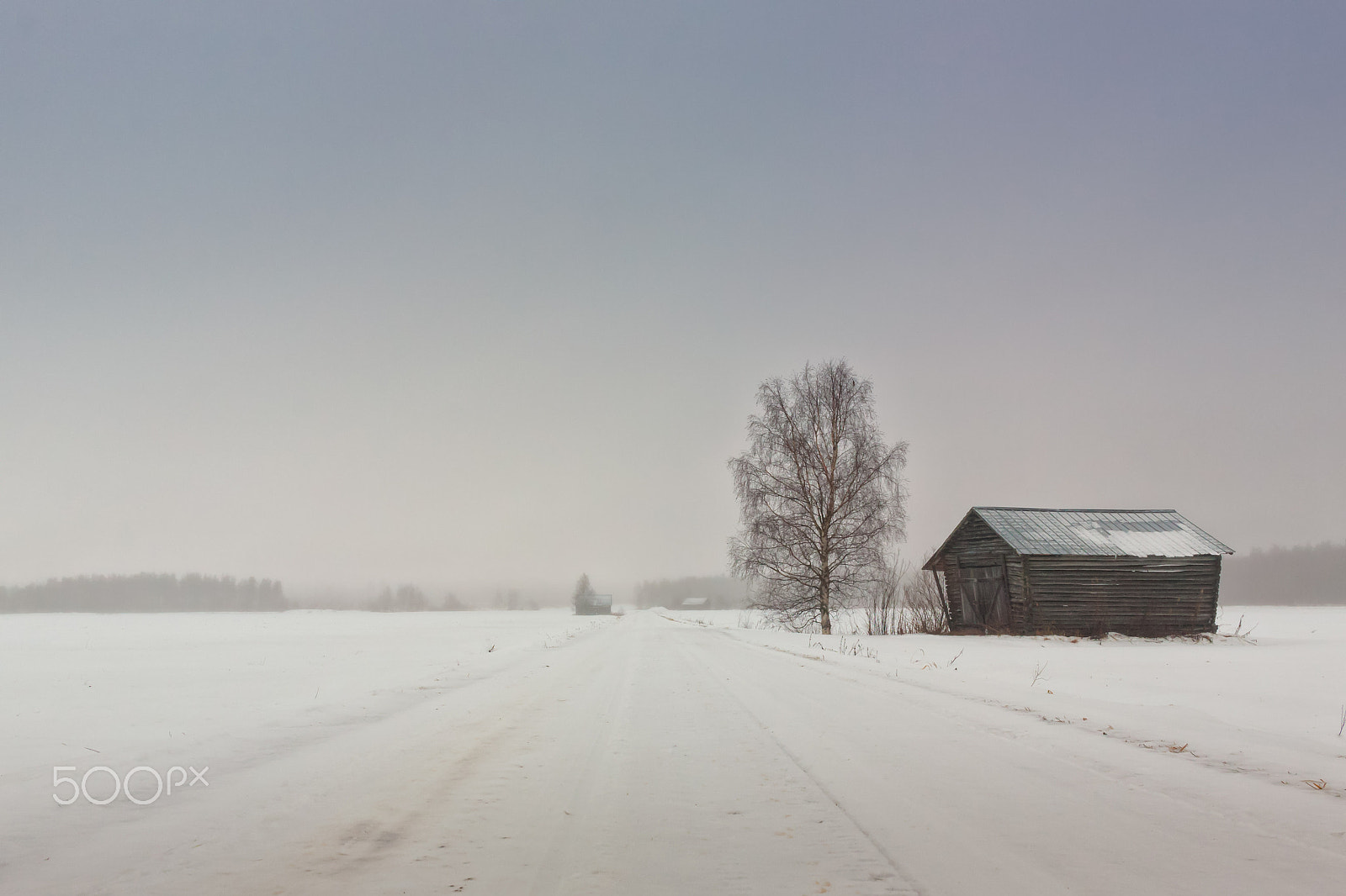 Canon EF-S 24mm F2.8 STM sample photo. Snowy road through the fields photography