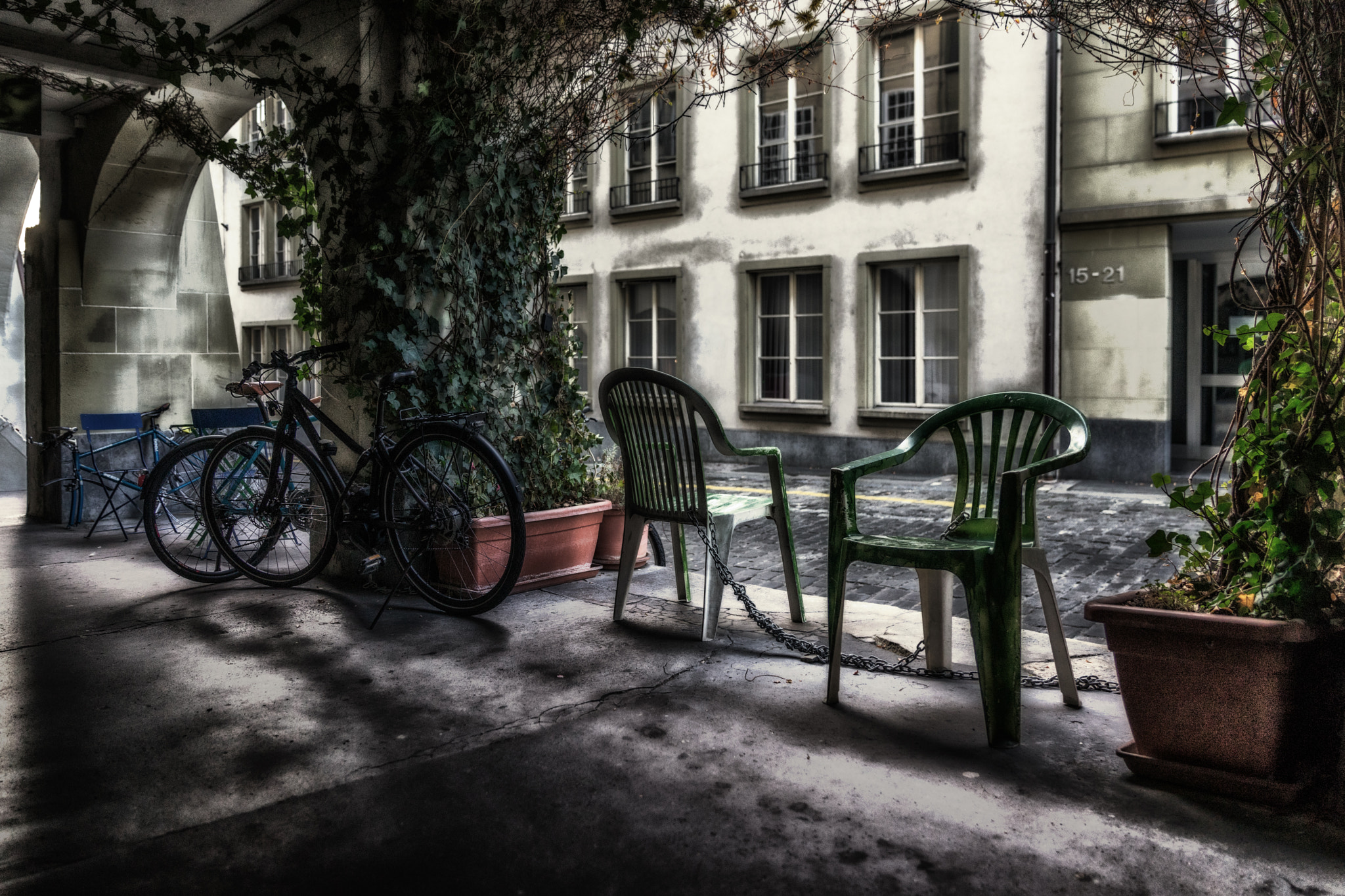 Sony FE 24-70mm F2.8 GM sample photo. Evil chairs in chains photography