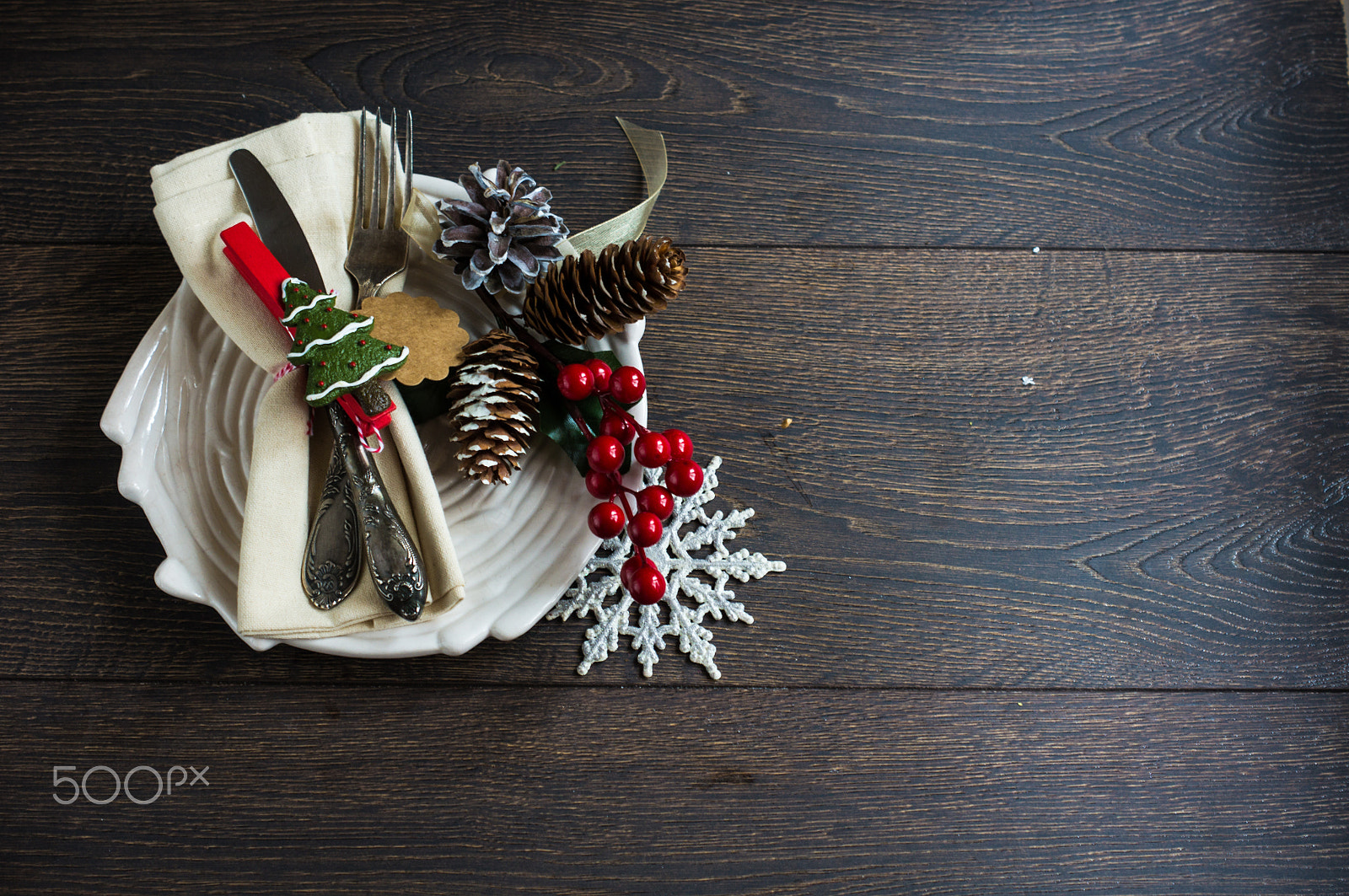 Sony SLT-A55 (SLT-A55V) sample photo. Rustic table setting for christmas eve photography