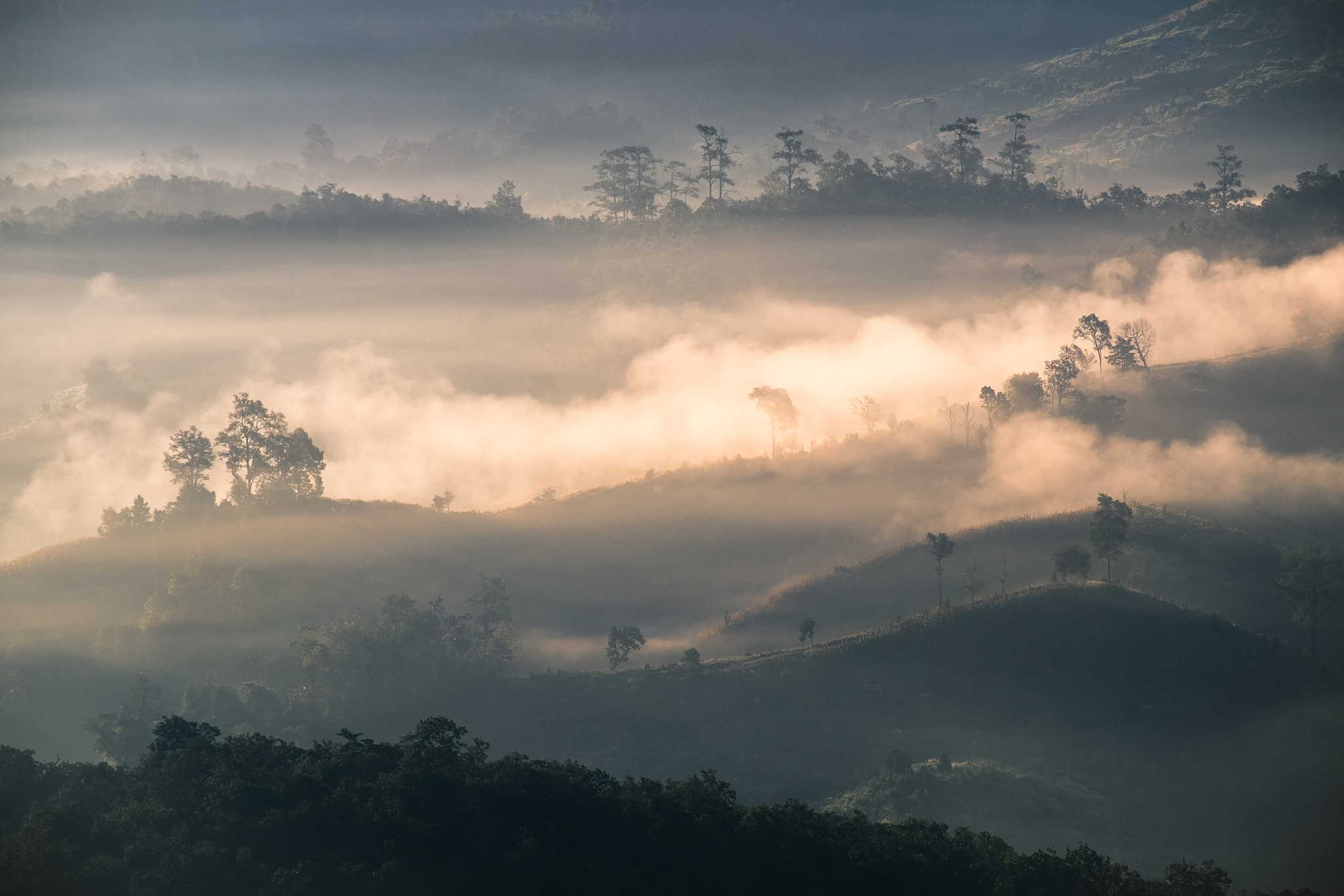 Fujifilm X-E2 + Fujifilm XF 55-200mm F3.5-4.8 R LM OIS sample photo. Mist mountain photography