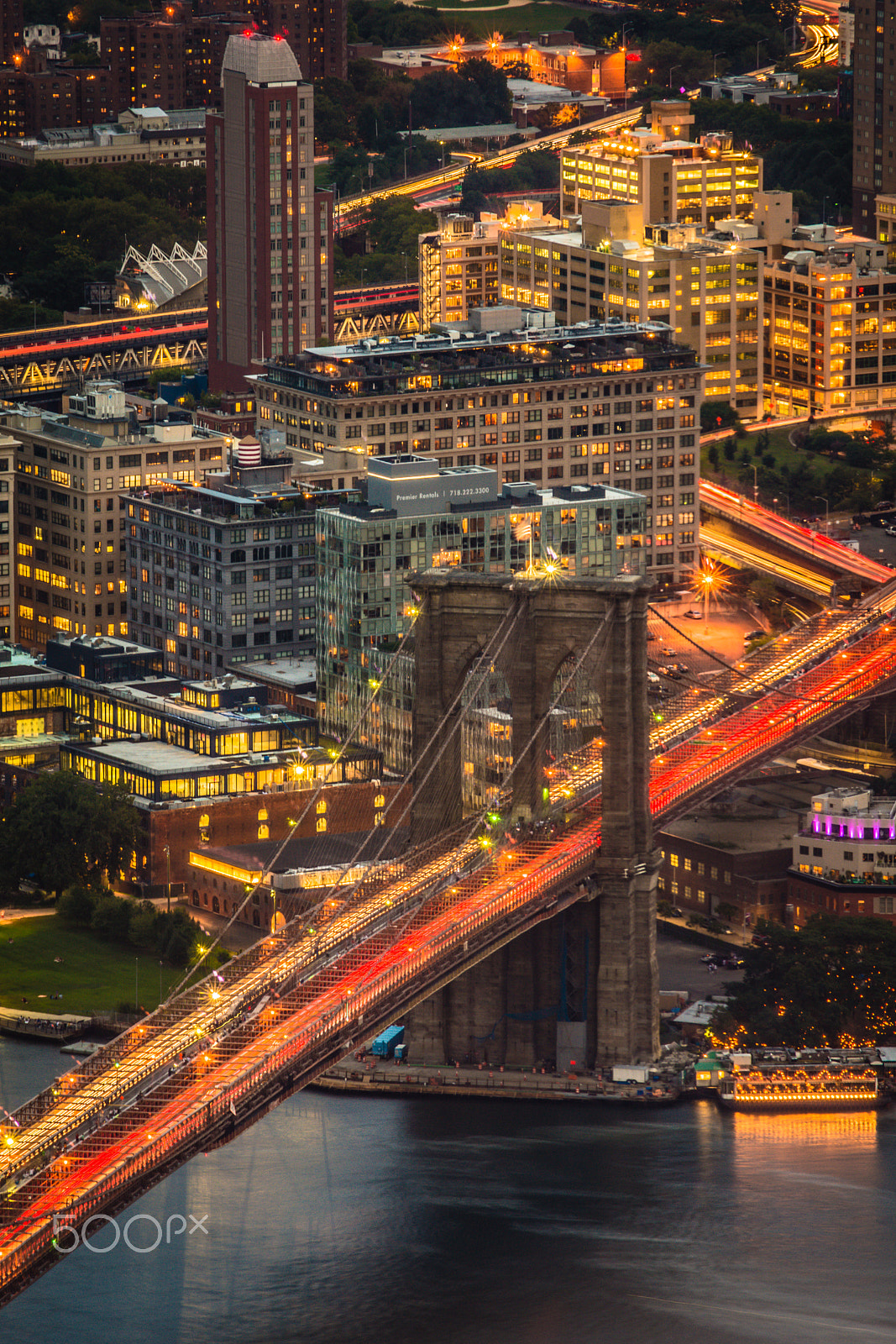 Sigma 70-200mm F2.8 EX DG Macro HSM II sample photo. Brooklyn bridge from one world trade center photography