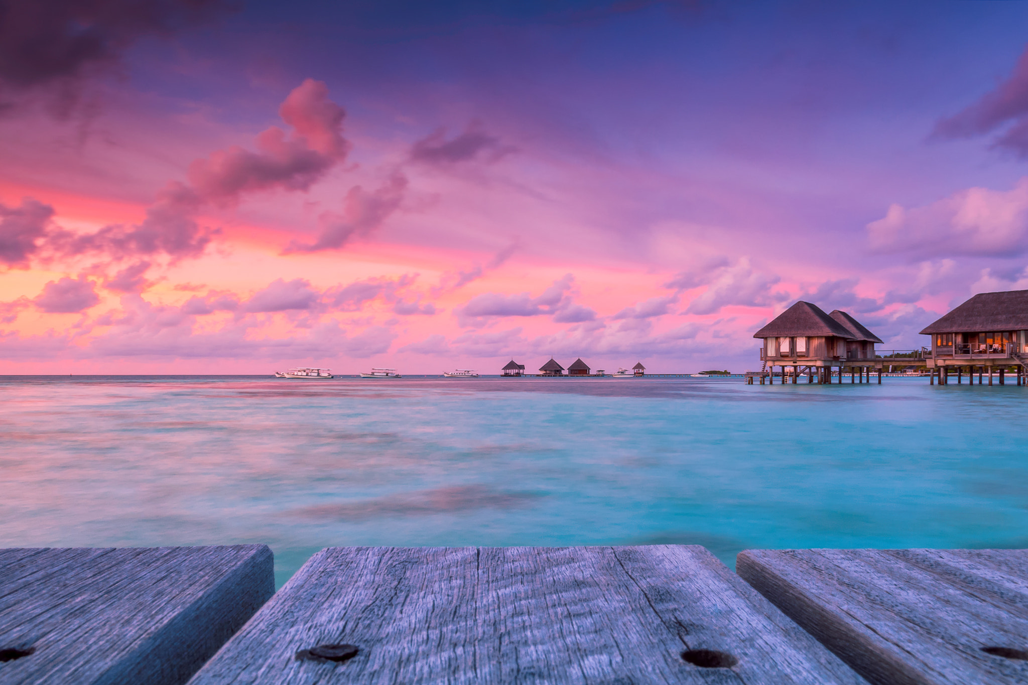 Nikon D300 sample photo. Wonderful twilight time at tropical beach resort in maldives photography