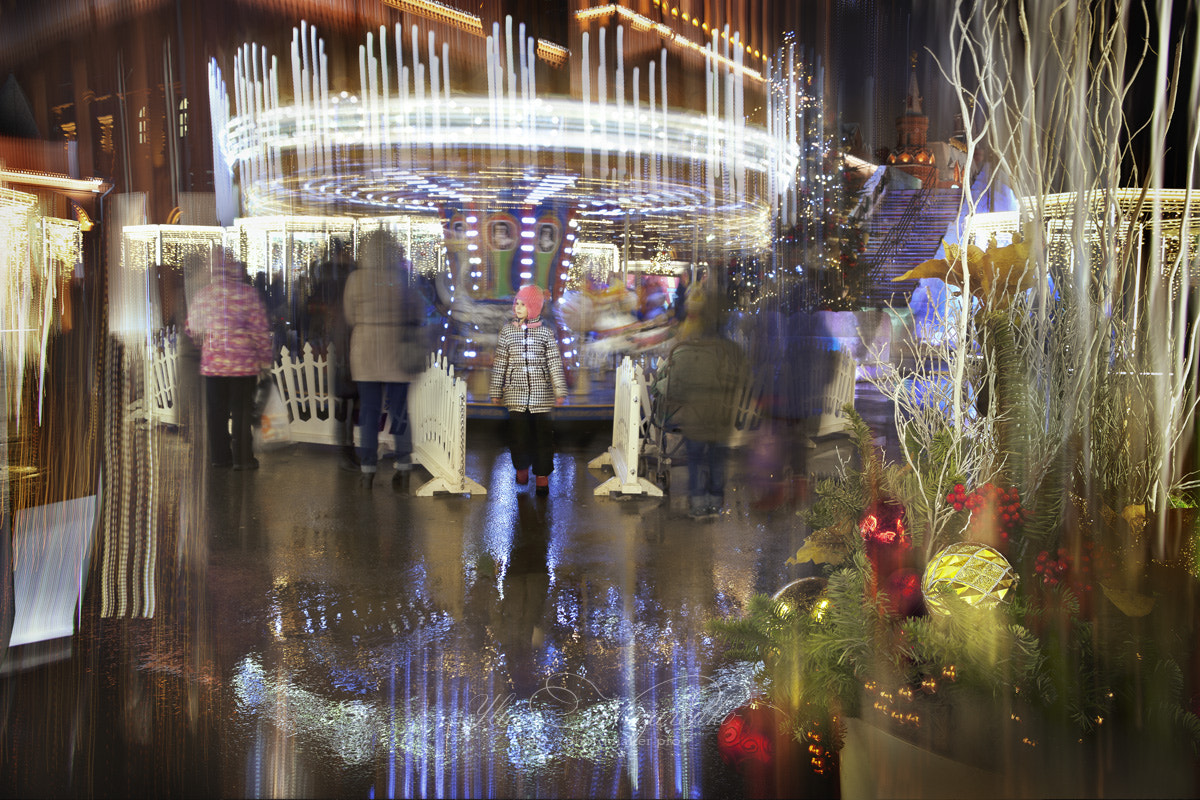 Canon EOS-1Ds Mark III + Canon EF 28-300mm F3.5-5.6L IS USM sample photo. Christmas carousel photography