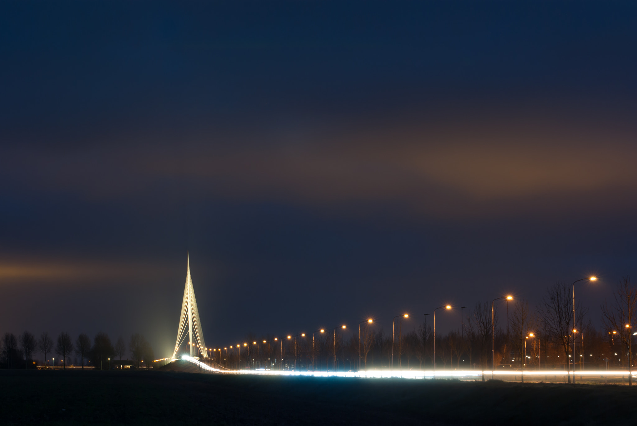 Pentax K10D + Sigma 70-200mm F2.8 EX DG Macro HSM II sample photo. Calatrava bridge at sunset photography