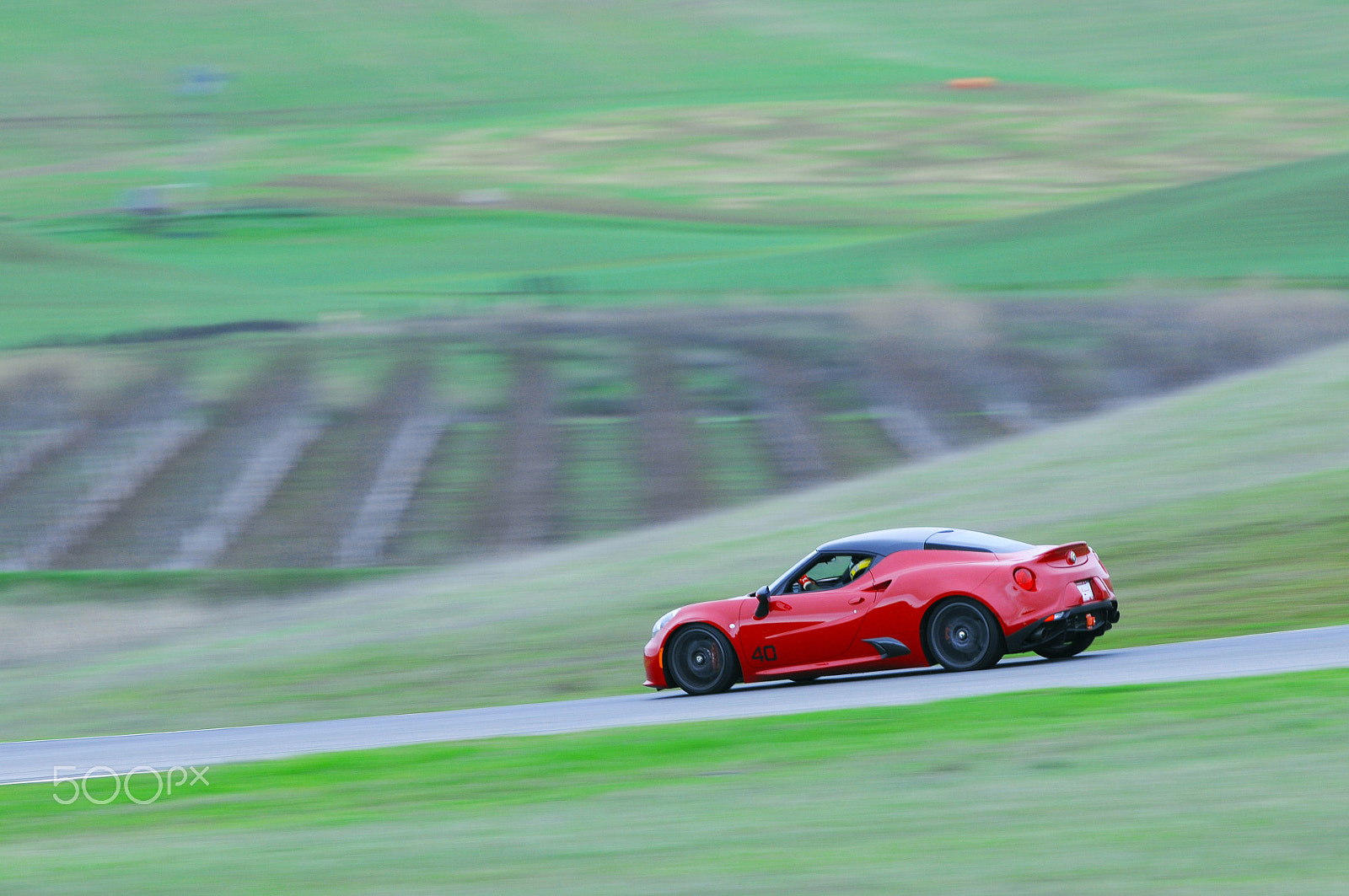 AF-S Nikkor 300mm f/2.8D IF-ED II sample photo. Alfa romeo 4c at thunderhill raceway photography