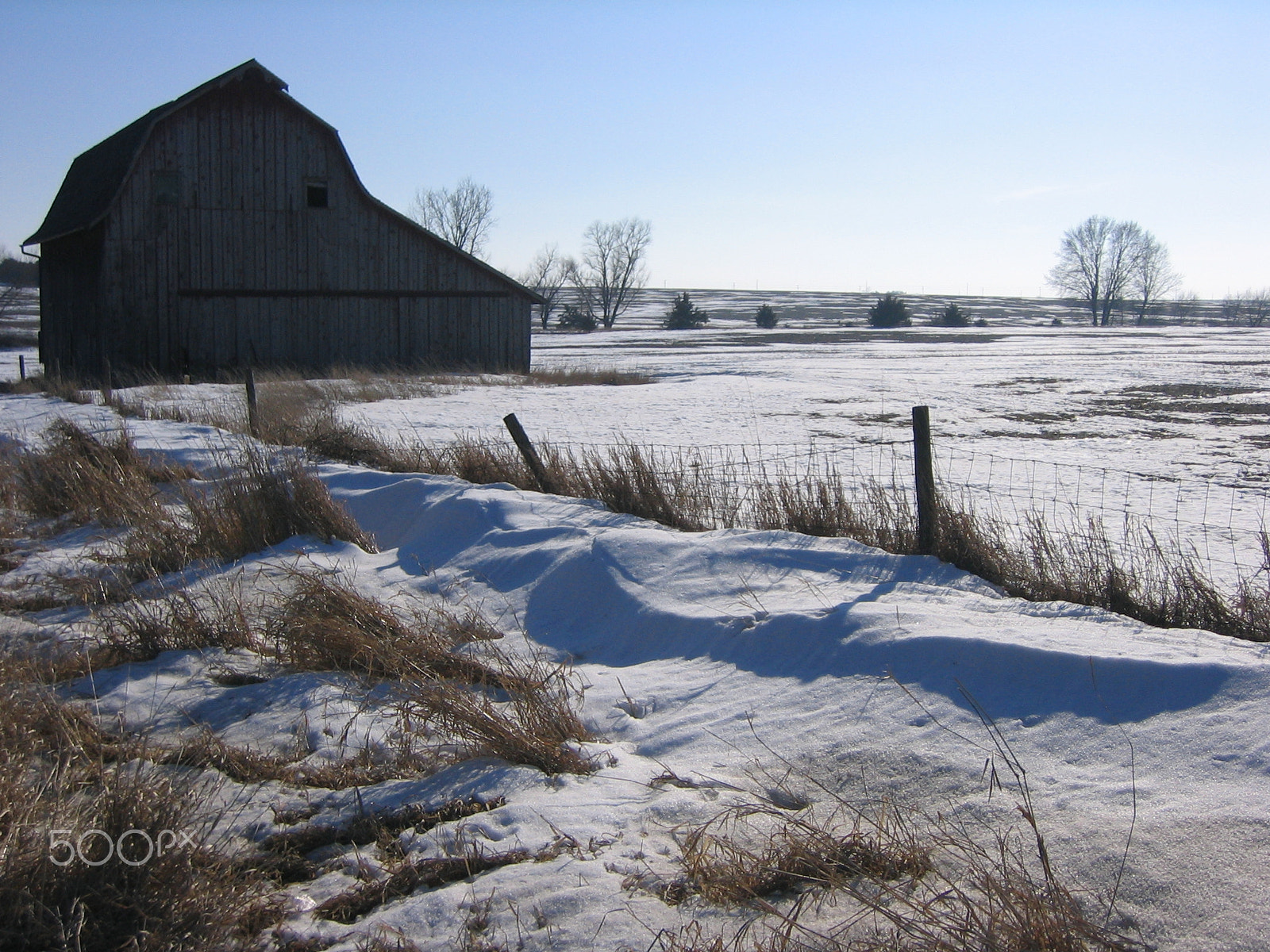 Canon POWERSHOT SD110 sample photo. Snow of a field & farm melt photography