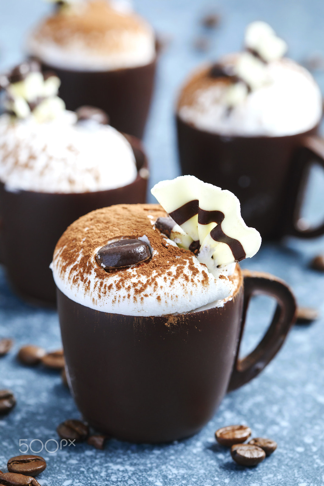 Canon EF 100mm F2.8 Macro USM sample photo. Coffee mousse with whipped cream in chocolate cup photography