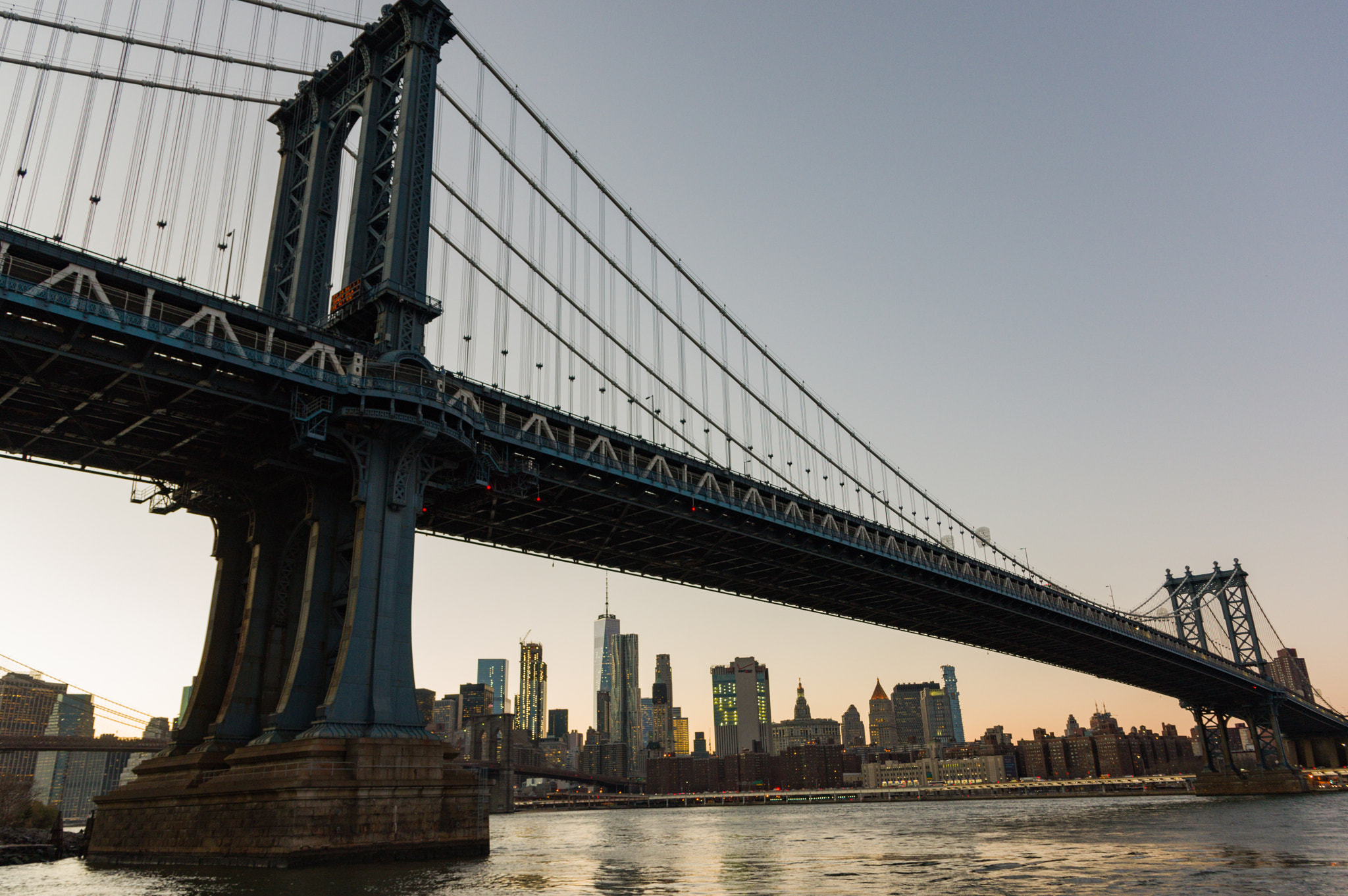 Pentax K-3 II + HD Pentax DA 16-85mm F3.5-5.6 ED DC WR sample photo. Manhattan bridge sunset photography