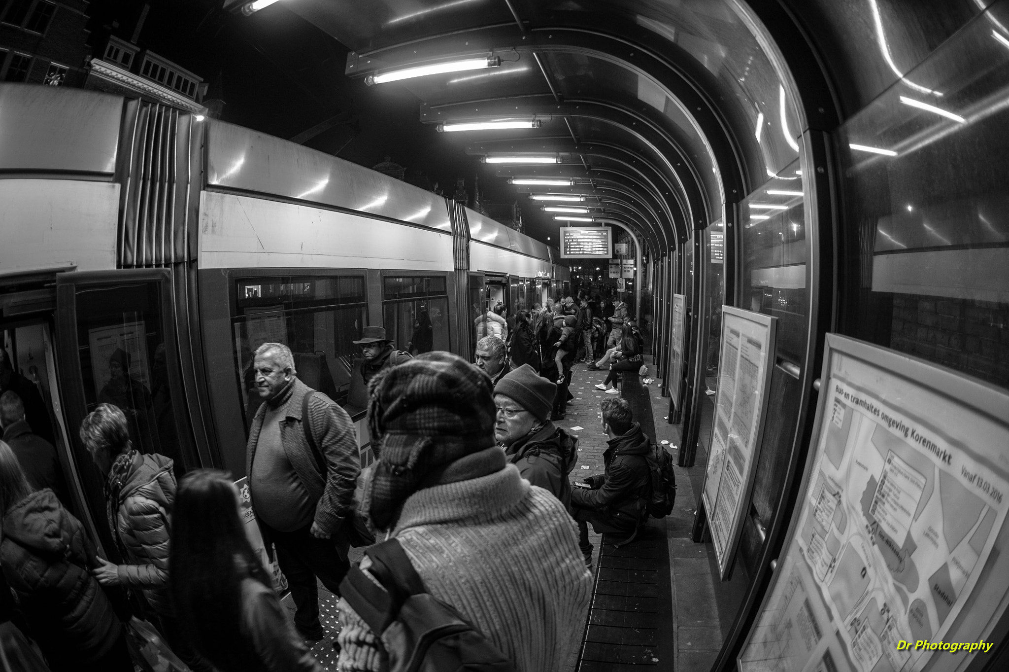 Nikon D700 + Sigma 15mm F2.8 EX DG Diagonal Fisheye sample photo. Dsc tram station photography