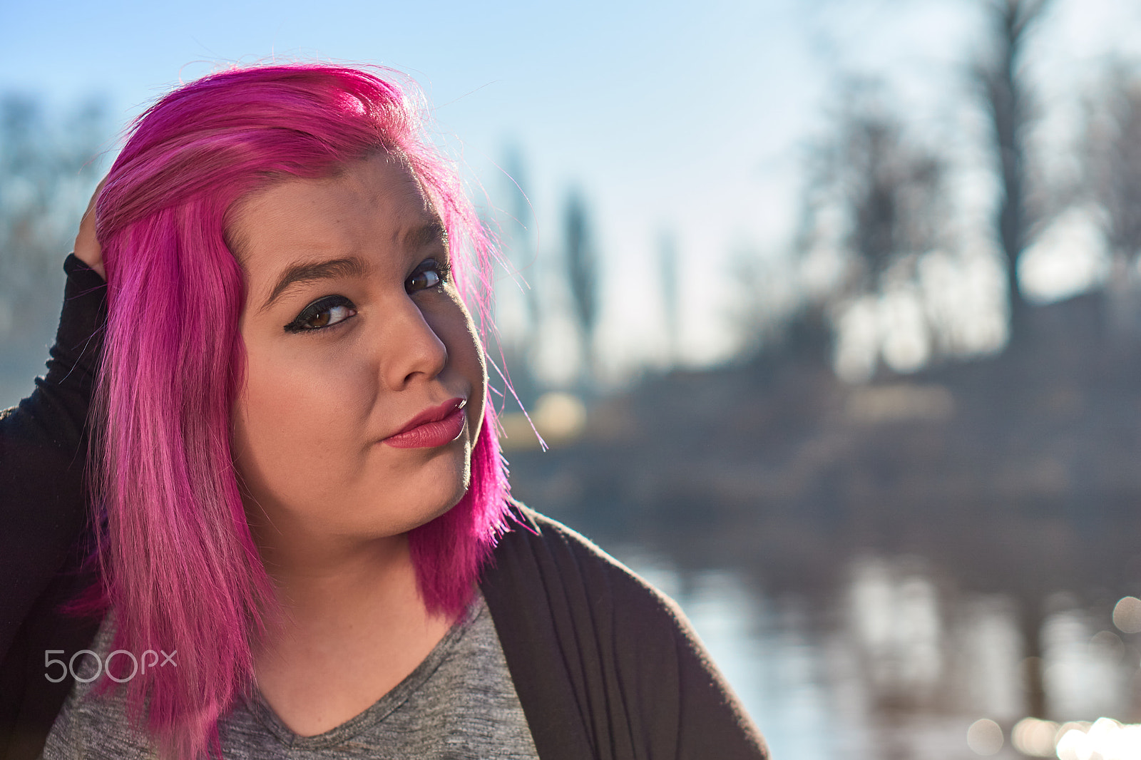 Sony E 50mm F1.8 OSS sample photo. Pink hair photography