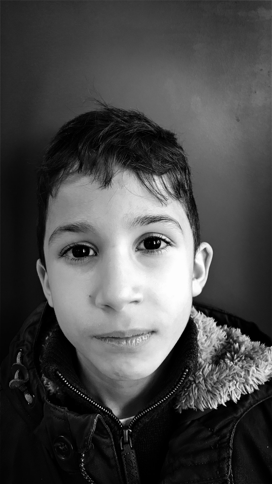 Hipstamatic 330 sample photo. Boy portrait m- black black eyes photography
