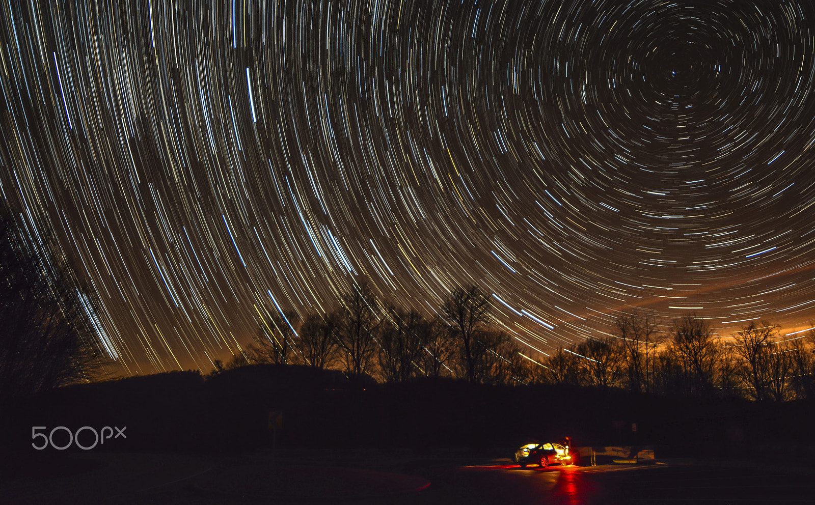 Samyang 14mm F2.8 ED AS IF UMC sample photo. Star trail on the cherohala skyway photography