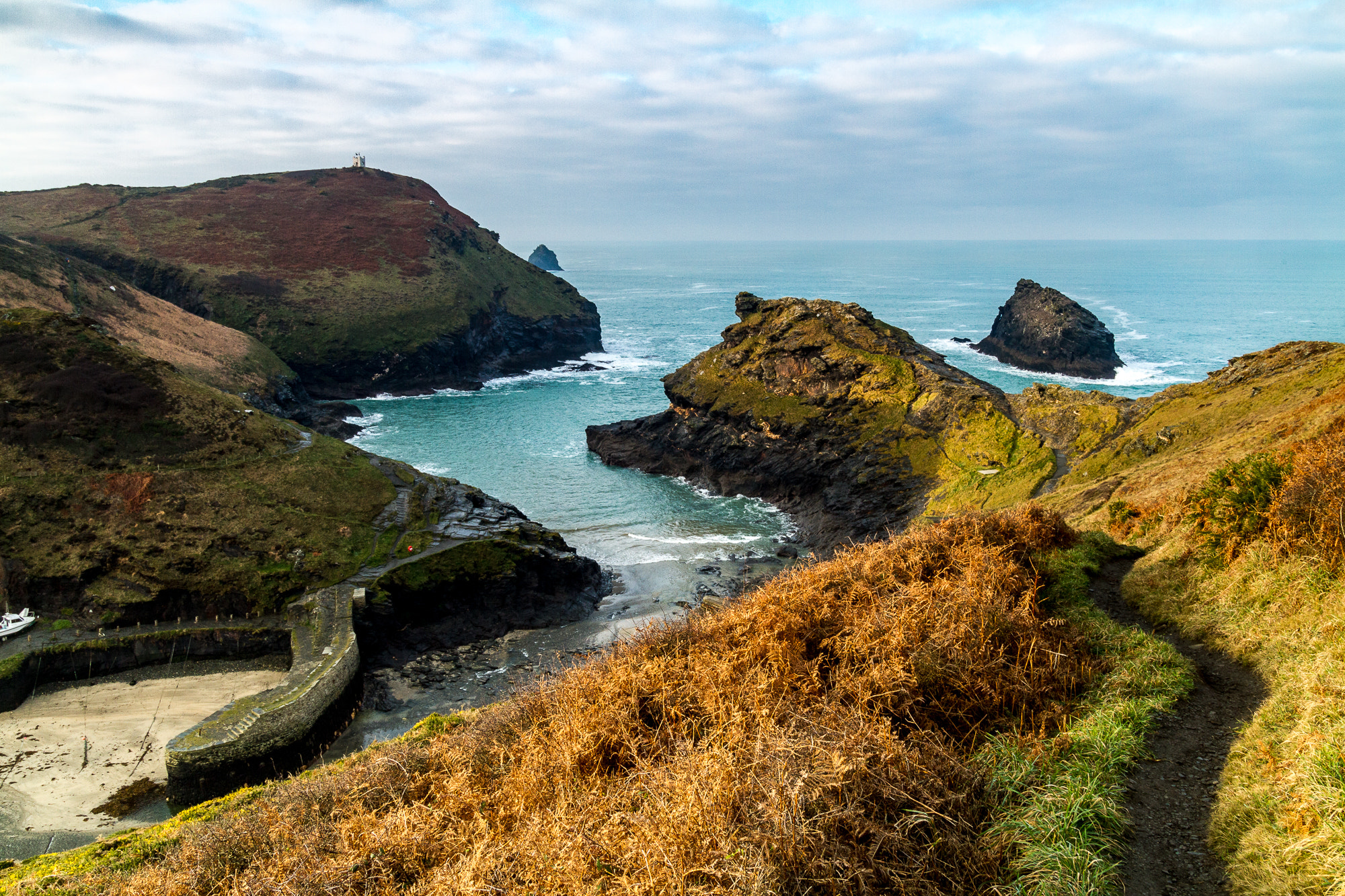 Canon EOS 7D + Sigma 18-50mm f/2.8 Macro sample photo. Boscastle harbour photography
