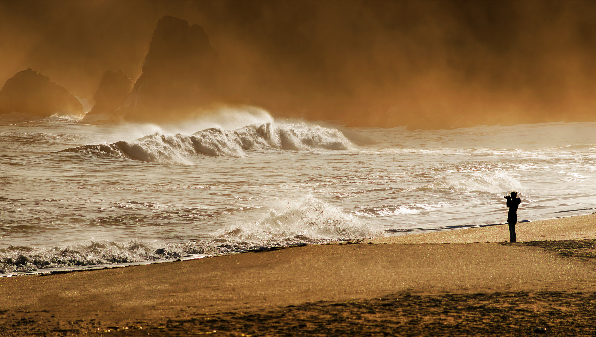 Nikon D800E + AF Nikkor 300mm f/4 IF-ED sample photo. Photographer on the beach photography