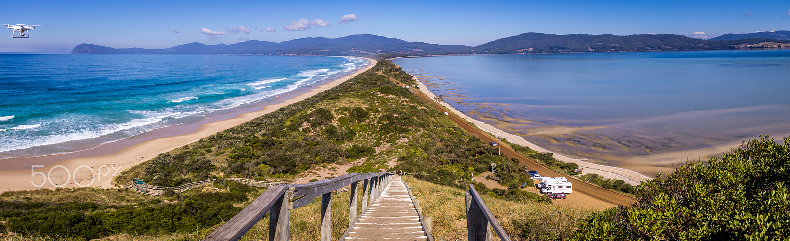 Sony SLT-A37 sample photo. Scenic shot from the neck lookout on bruny island with drone photography