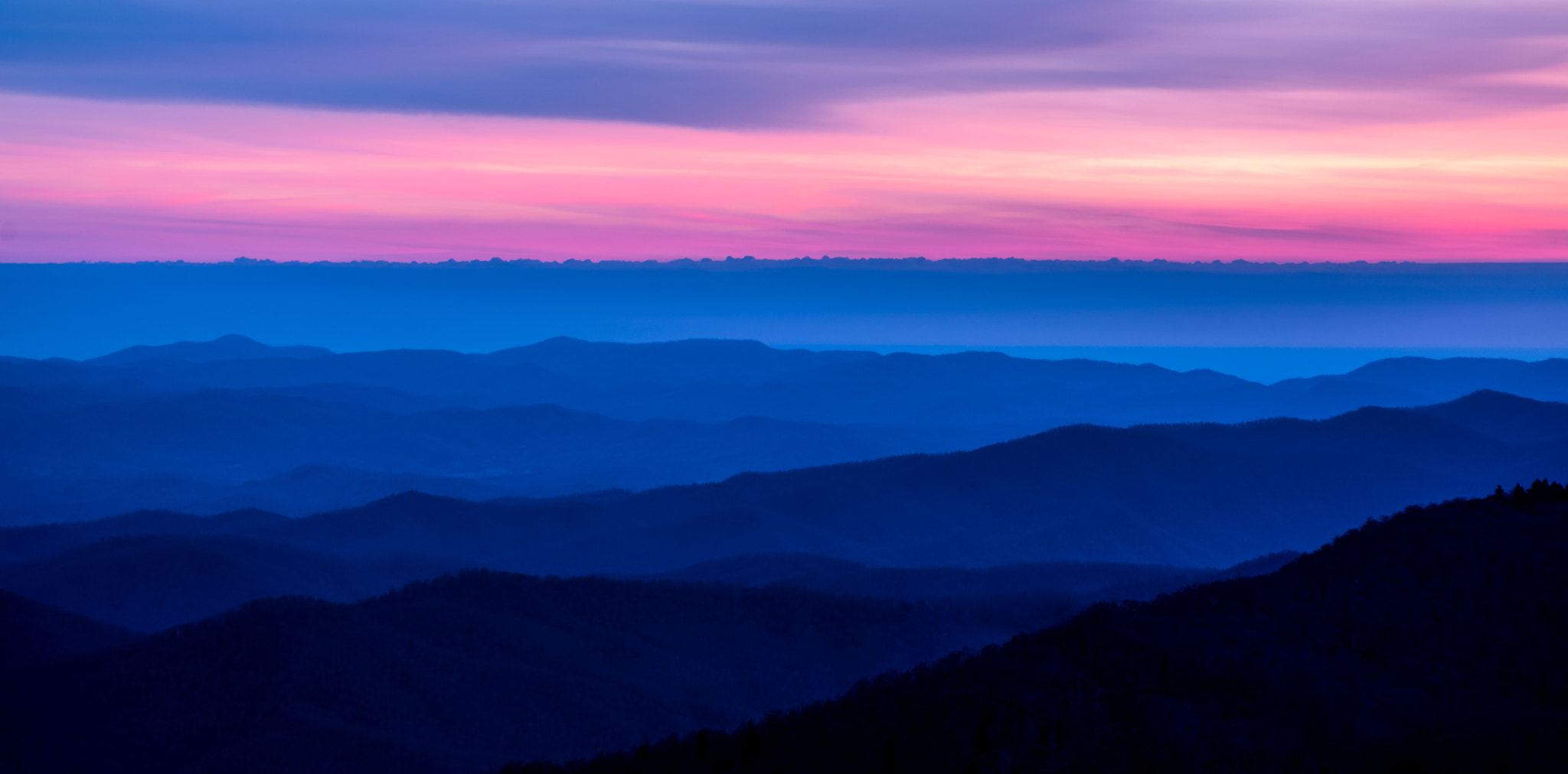 Nikon D810 + AF Nikkor 70-210mm f/4-5.6D sample photo. Sunset vista from mount pisgah photography