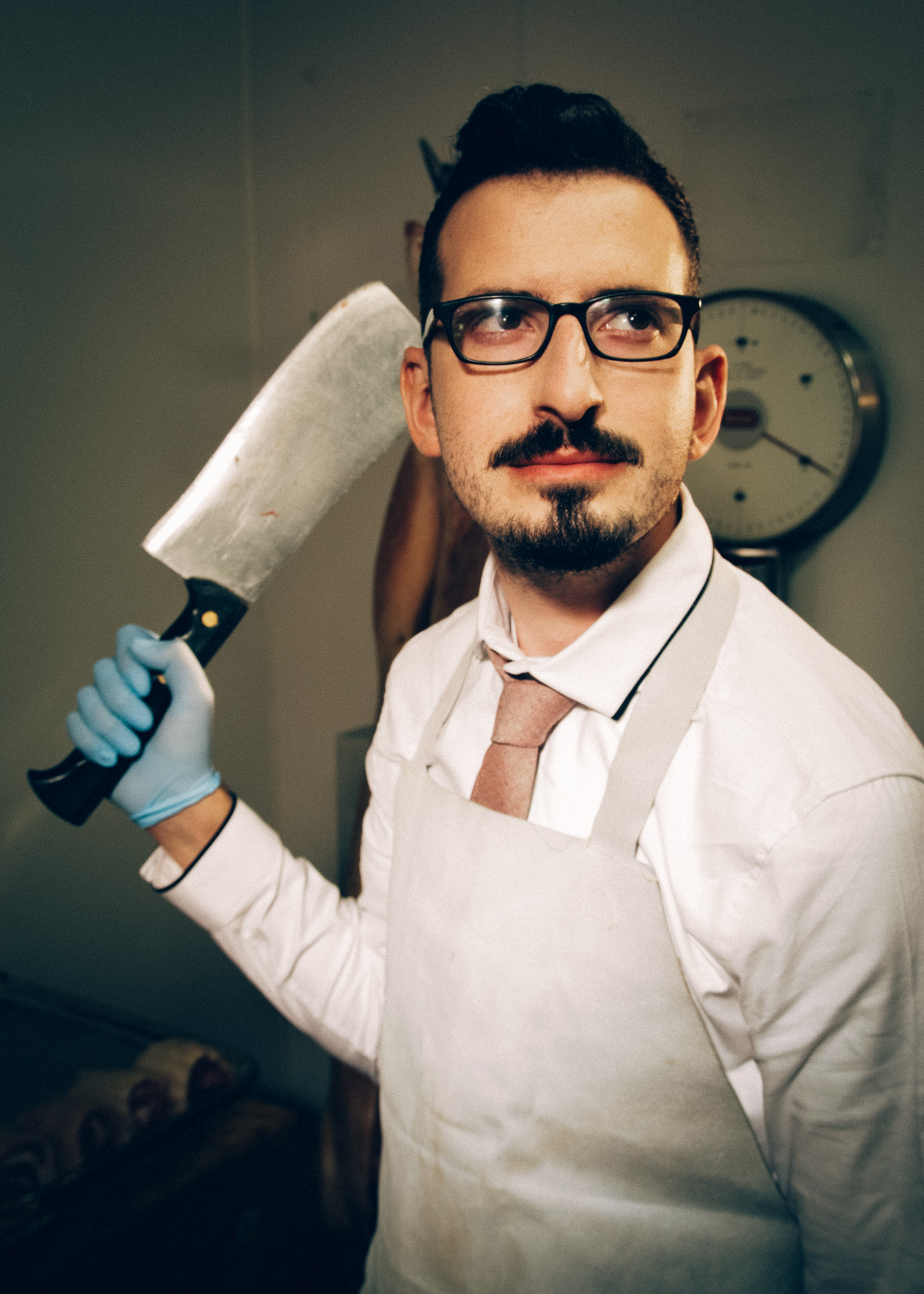 Canon EOS 70D + Sigma 18-50mm f/2.8 Macro sample photo. Bob, the butcher // film portrait. photography