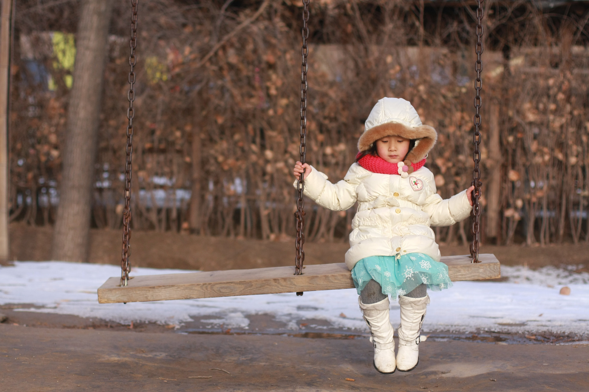 Canon EOS 40D + Canon EF 50mm F1.4 USM sample photo. Snow and swing photography