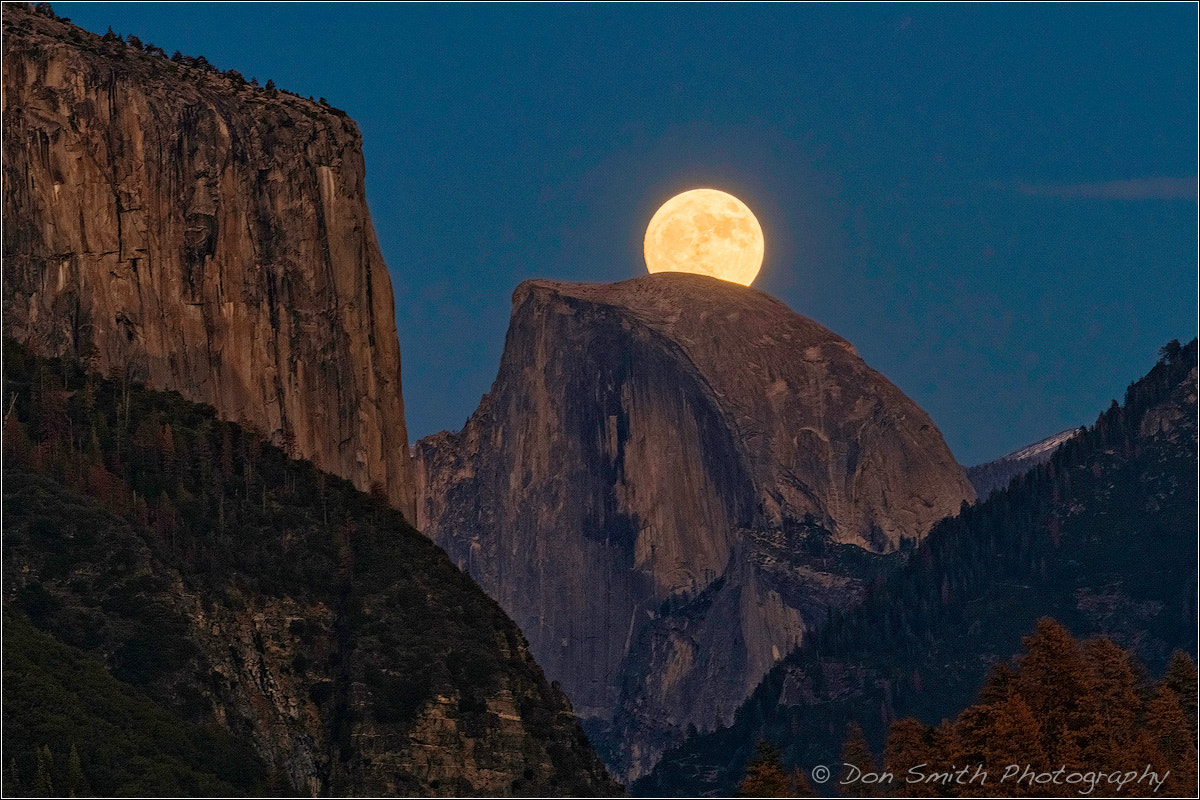 Sony a7R II + 150-600mm F5-6.3 DG OS HSM | Sports 014 sample photo. Supermoon over half dome photography