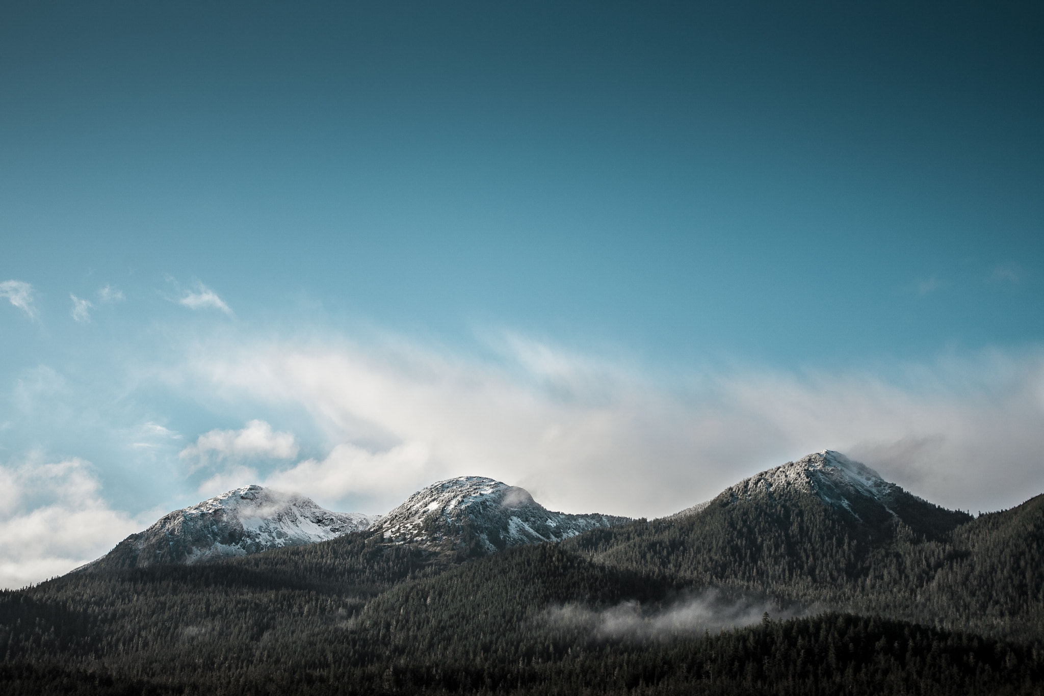 Canon EOS-1D Mark II N + Canon EF 16-35mm F2.8L USM sample photo. First snow in juneau, alaska photography