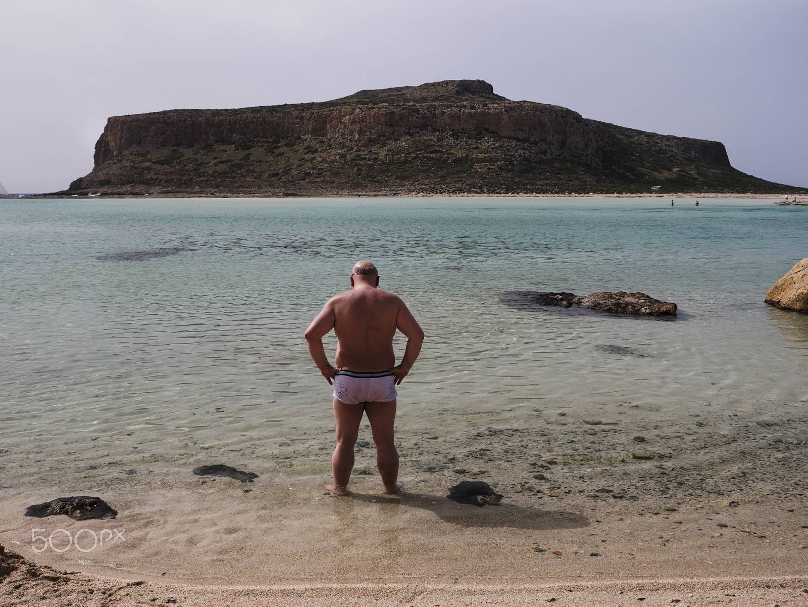 Panasonic Lumix DMC-GH3 sample photo. Bather on balos beach photography