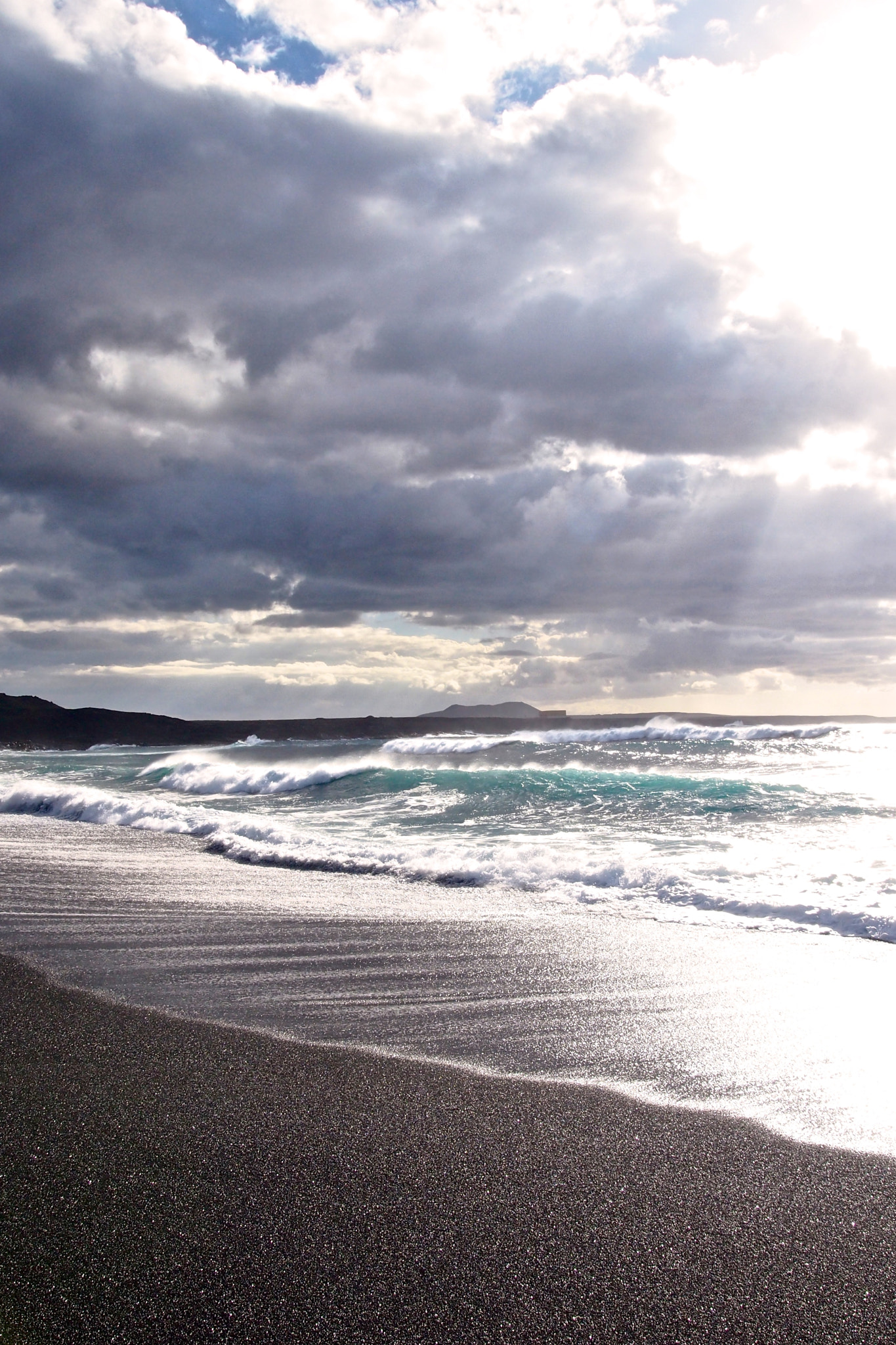 Olympus PEN E-P3 sample photo. Black beach - lanzarote photography