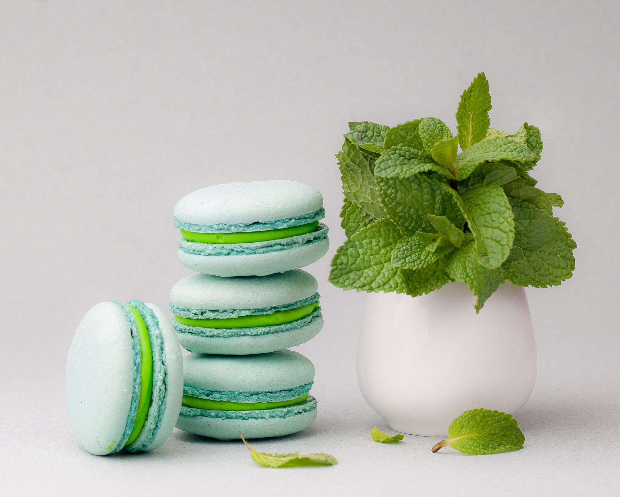 Nikon AF Nikkor 50mm F1.4D sample photo. Mint macarons photography