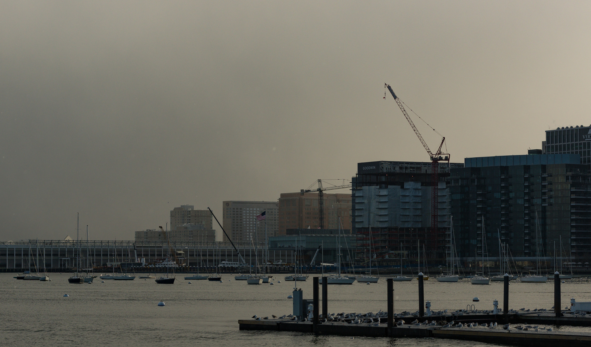 Pentax K-3 II sample photo. Boston harbor fog photography