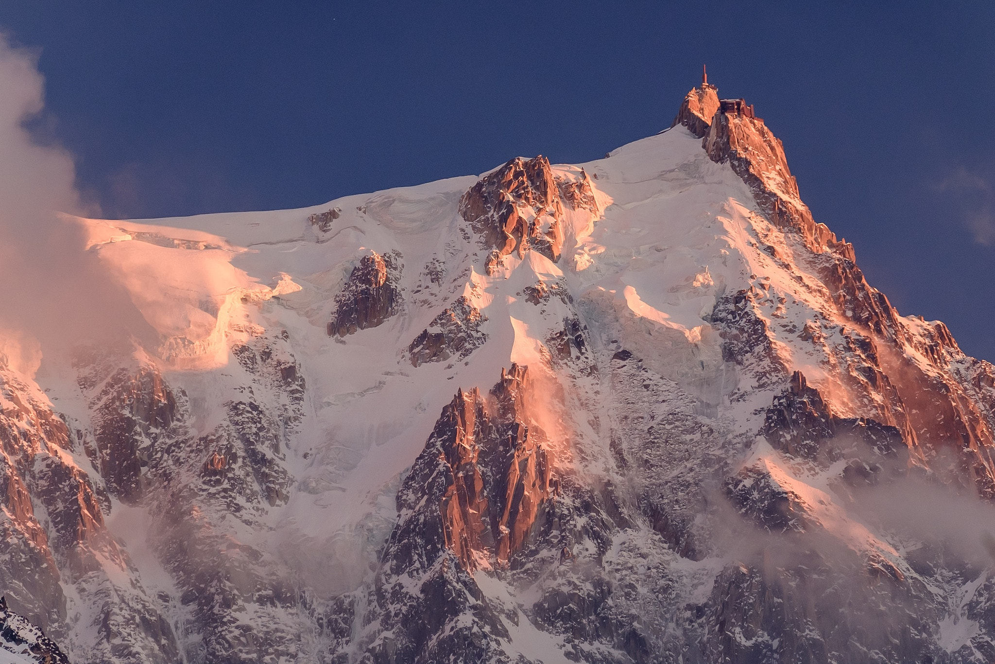 Fujifilm X-E2 + Fujifilm XF 55-200mm F3.5-4.8 R LM OIS sample photo. Sunset on the aiguille du midi, chamonix photography