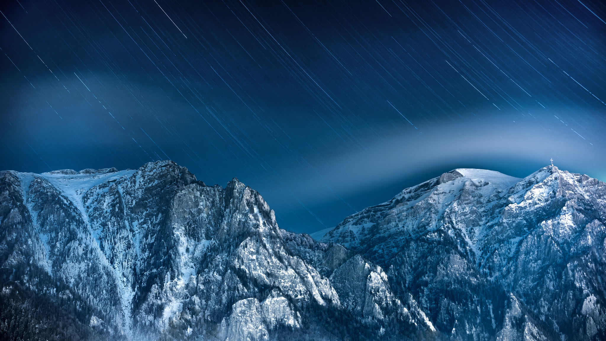 Sony FE 70-300mm F4.5-5.6 G OSS sample photo. Carpathian night photography