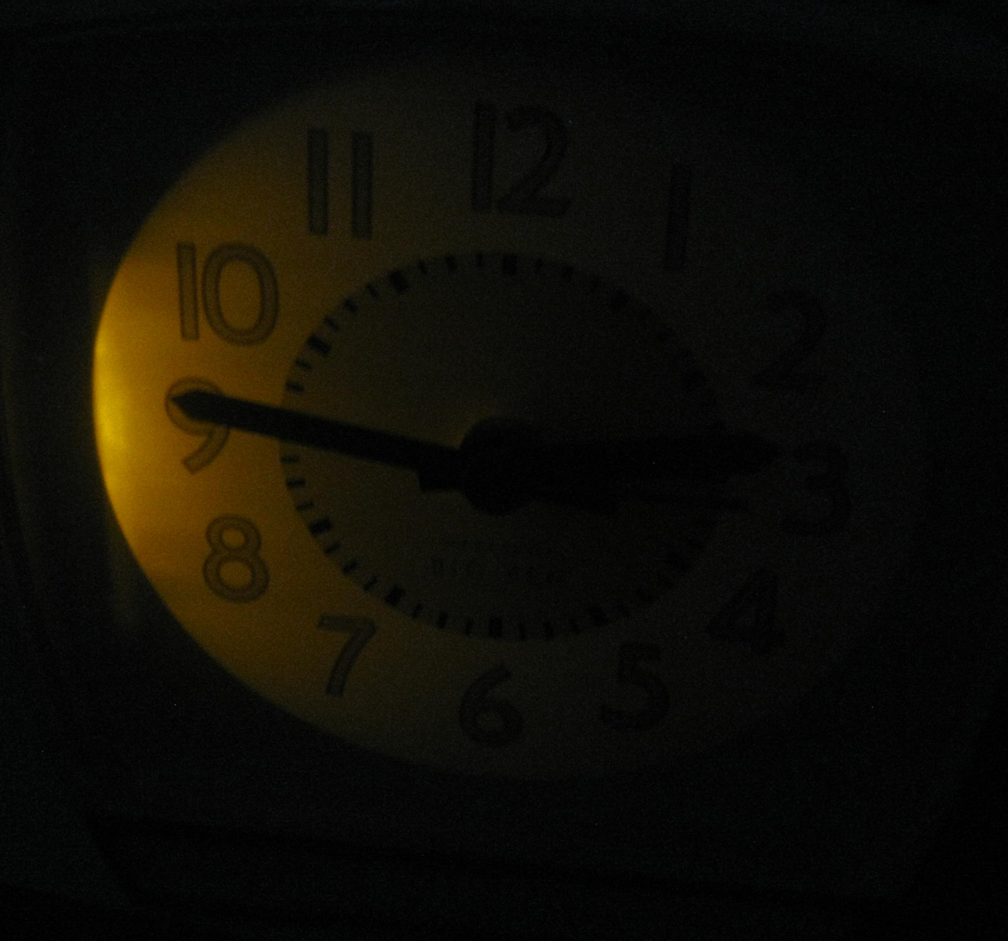 Canon PowerShot A480 sample photo. Clock in the dark photography