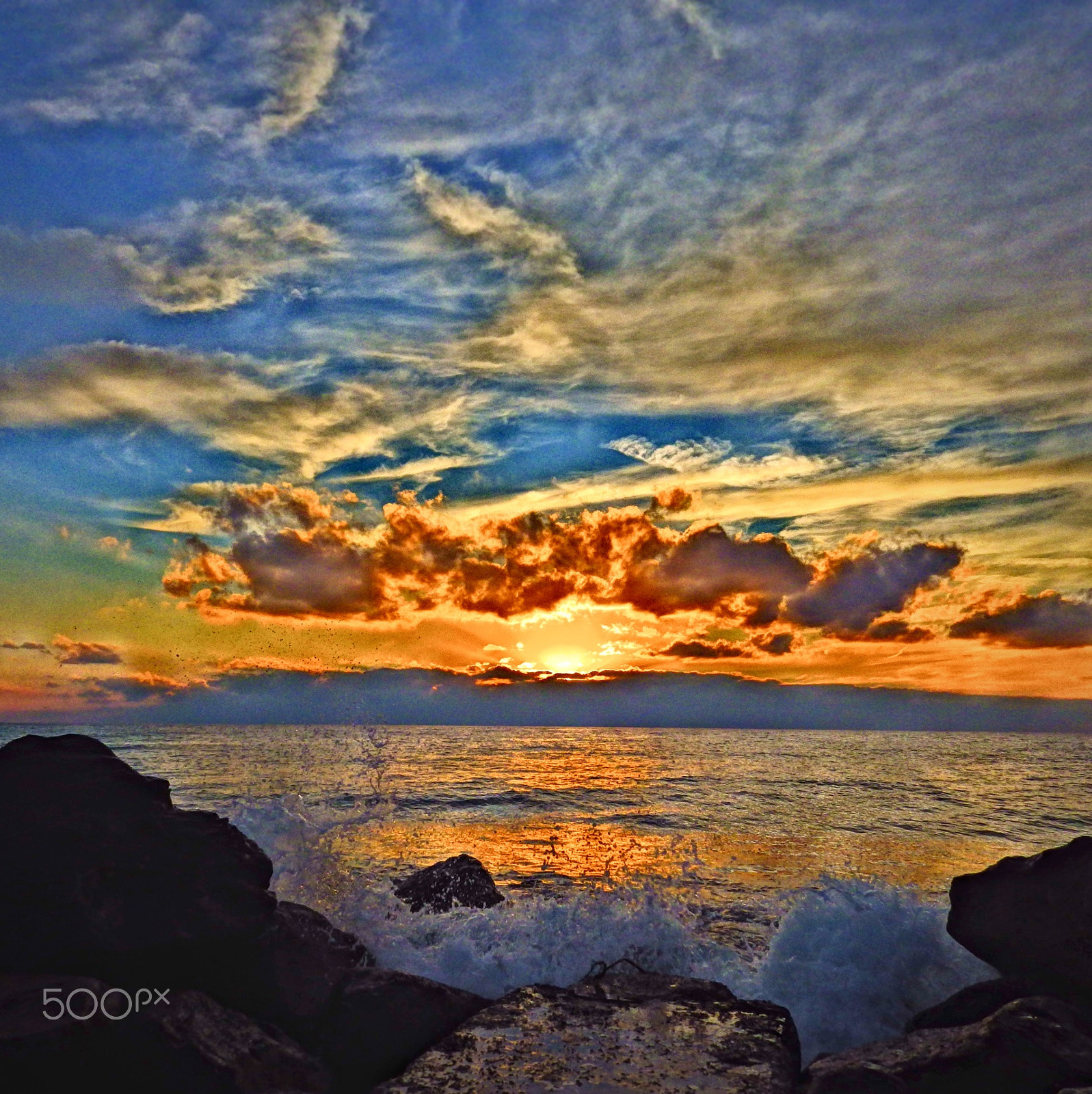 Pentax X-5 sample photo. Waves at sunset photography