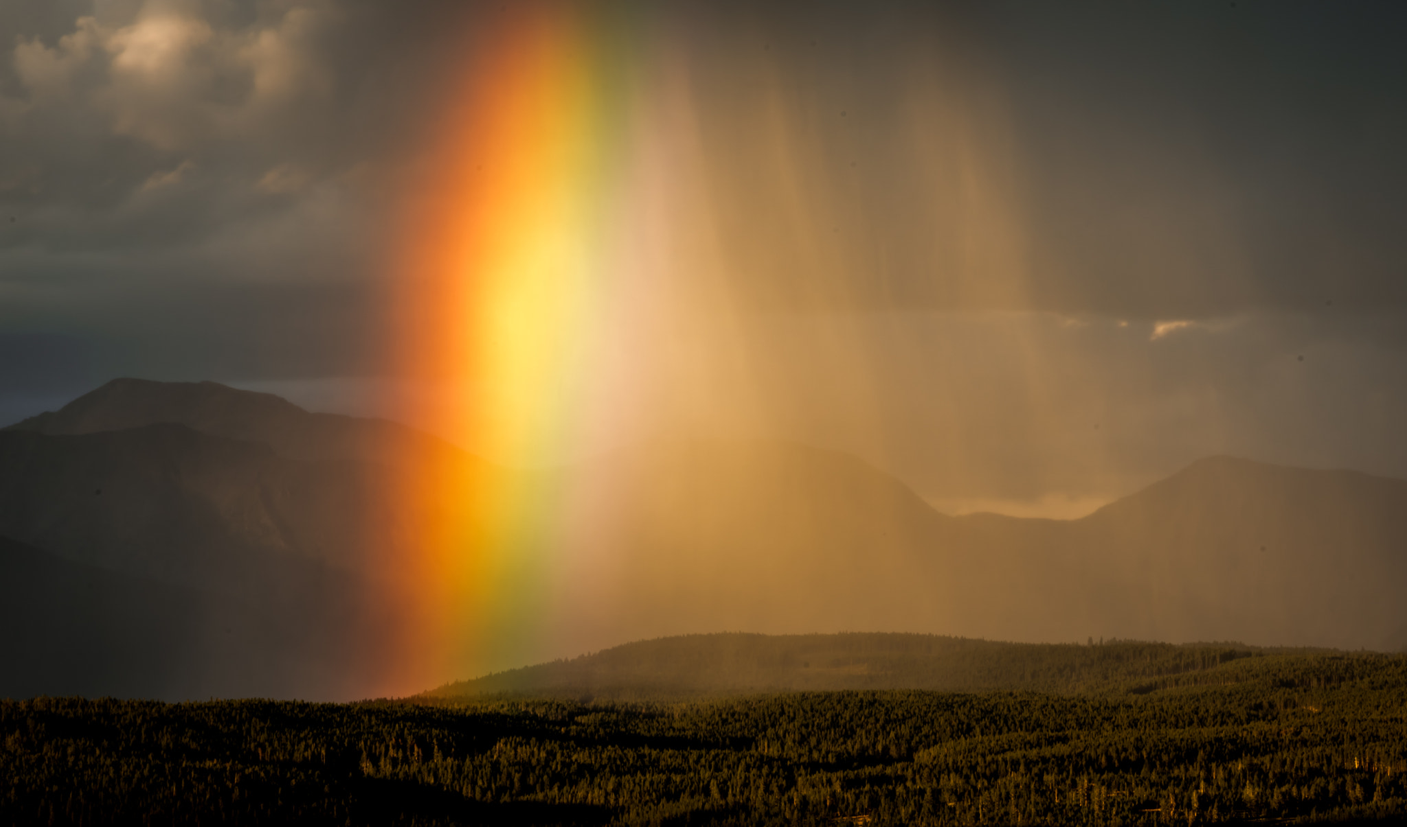 Nikon D810 + AF Nikkor 180mm f/2.8 IF-ED sample photo. Rocky mountain rainbow photography